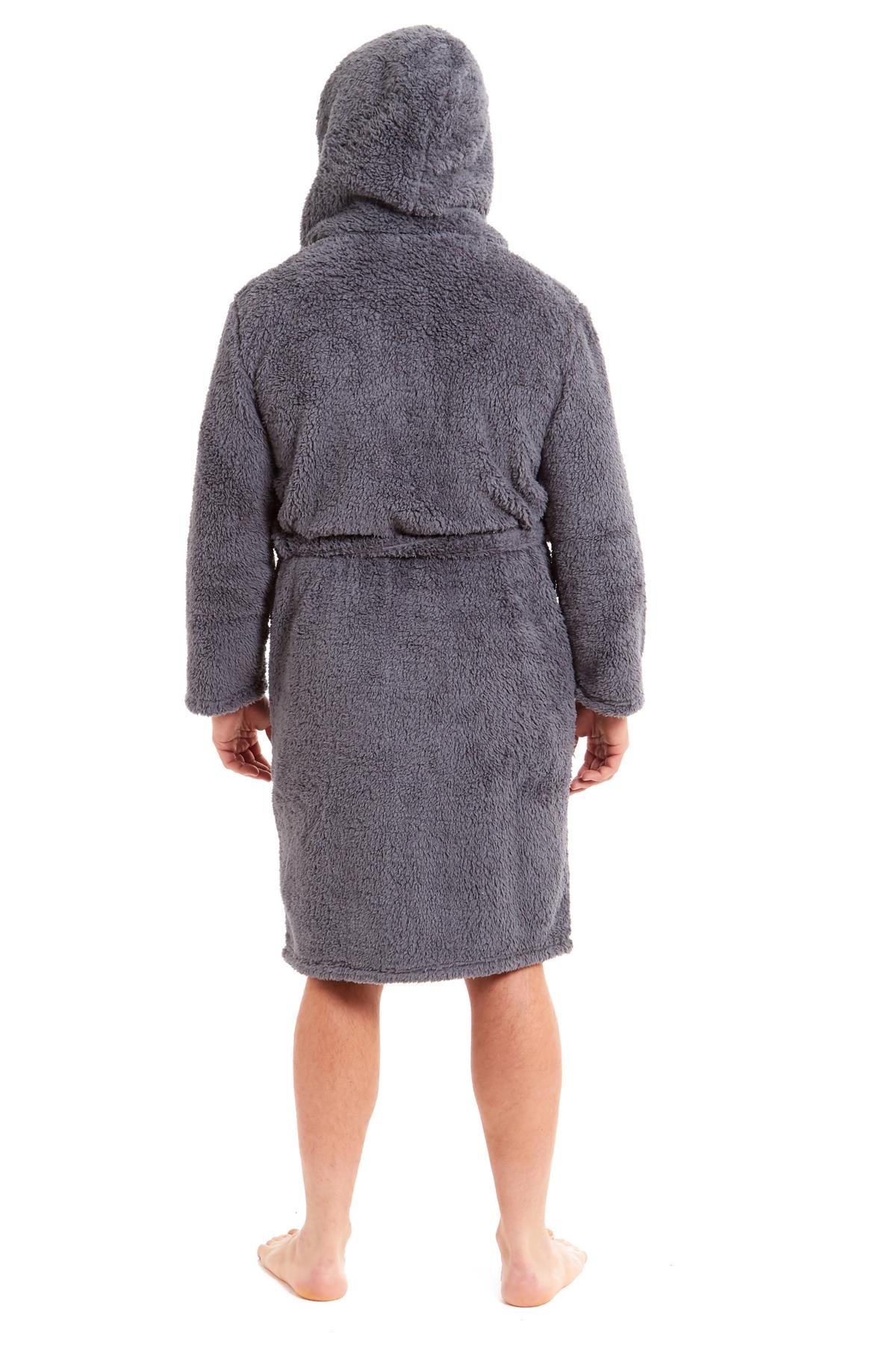 Vestido de vestir para hombre vestidos de lana con capucha bata de baño negro gris bata de baño - Imagen 26 de 37