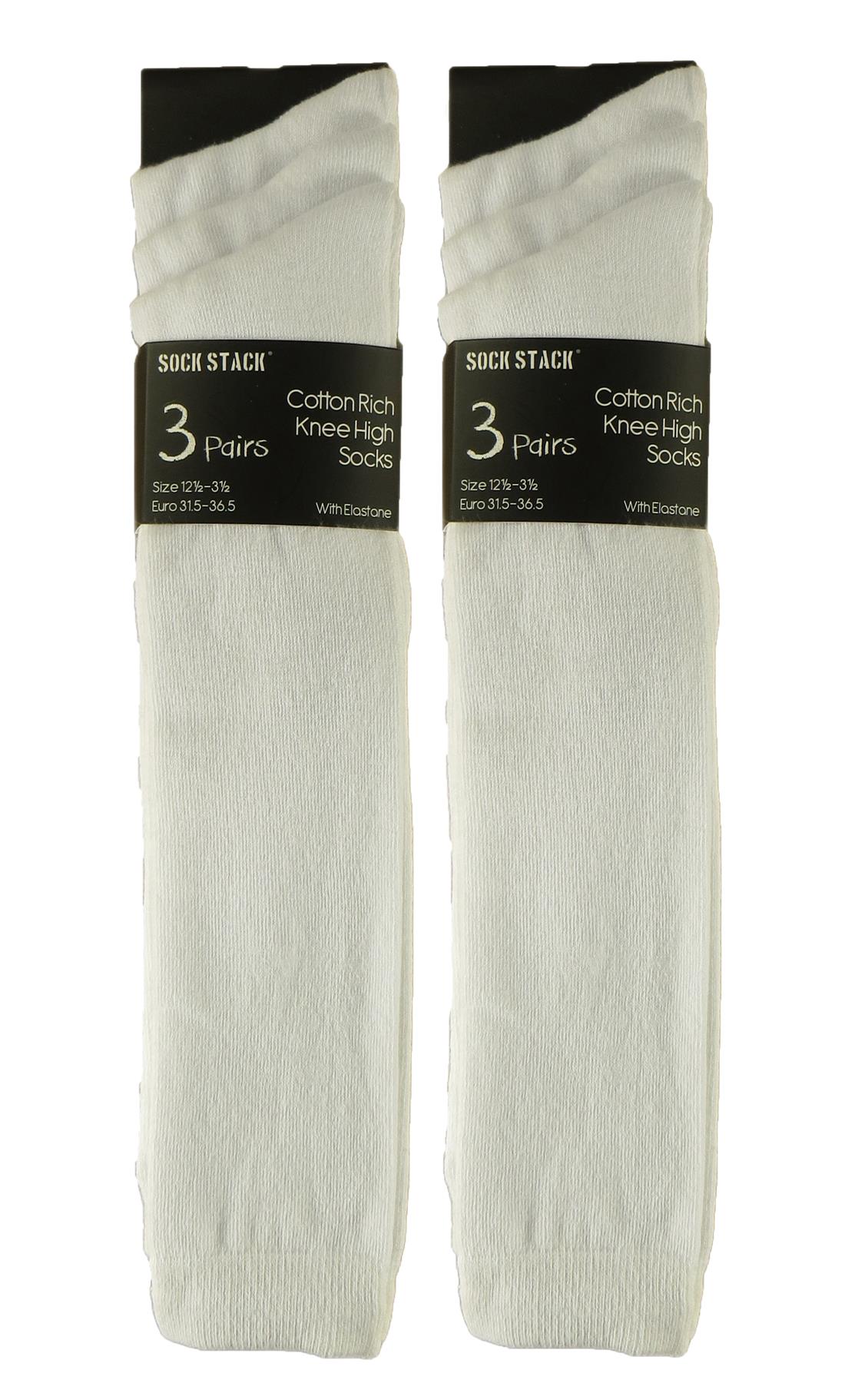 12 Paia Calze Scuola Lunghe Bambina Nero Grigio Navy Bianco Calzini Al Ginocchio - Foto 9 di 9