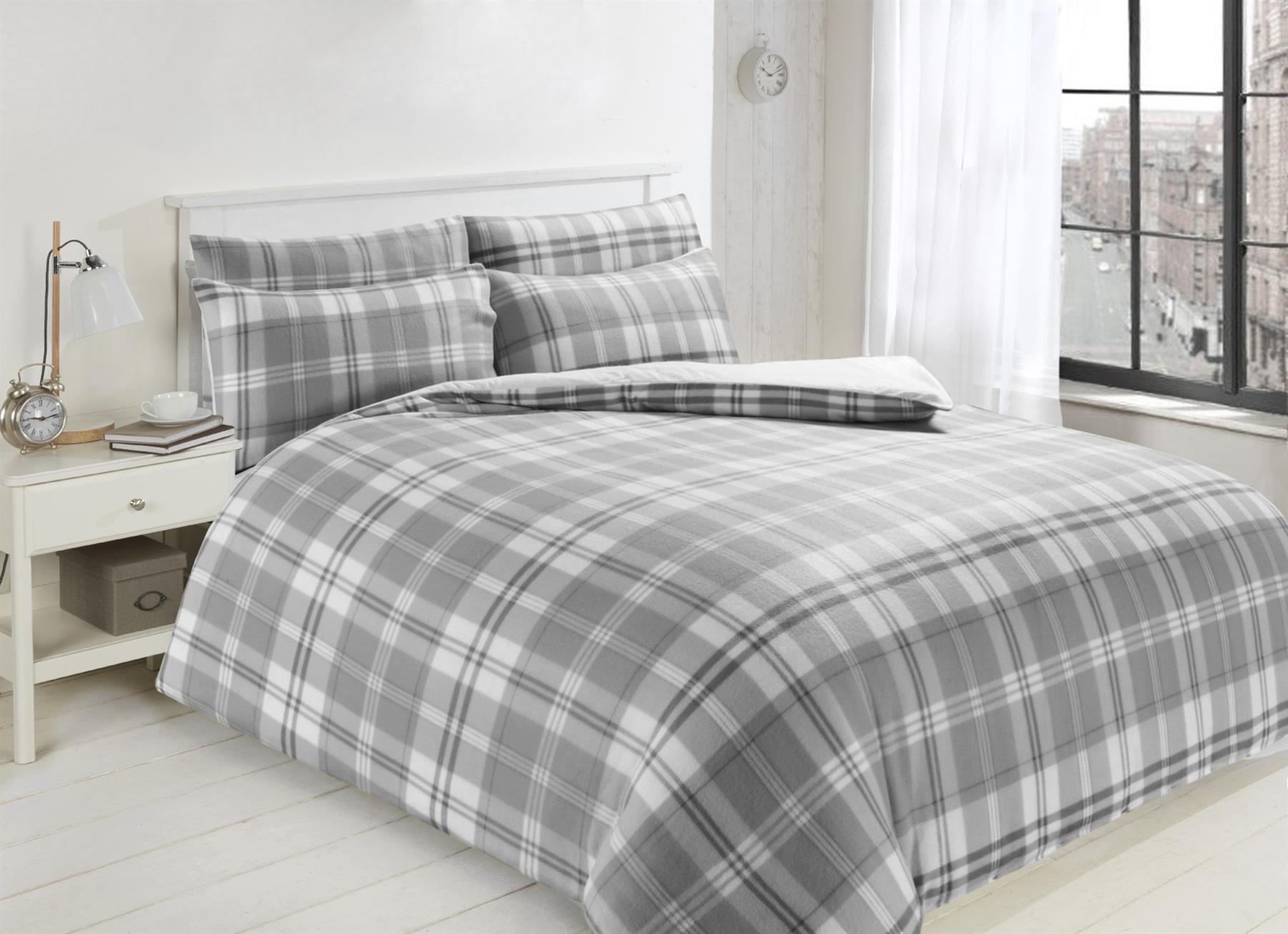 Printed Teddy Fleece Duvet Cover Set Soft Warm Quilt Set With Cosy Toes