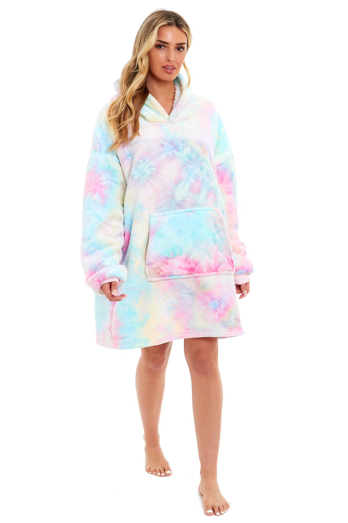 Fleece Hoodie Blanket Oversized Ultra Plush Sherpa Giant Big Hooded Sweatshirt - Picture 25 of 31