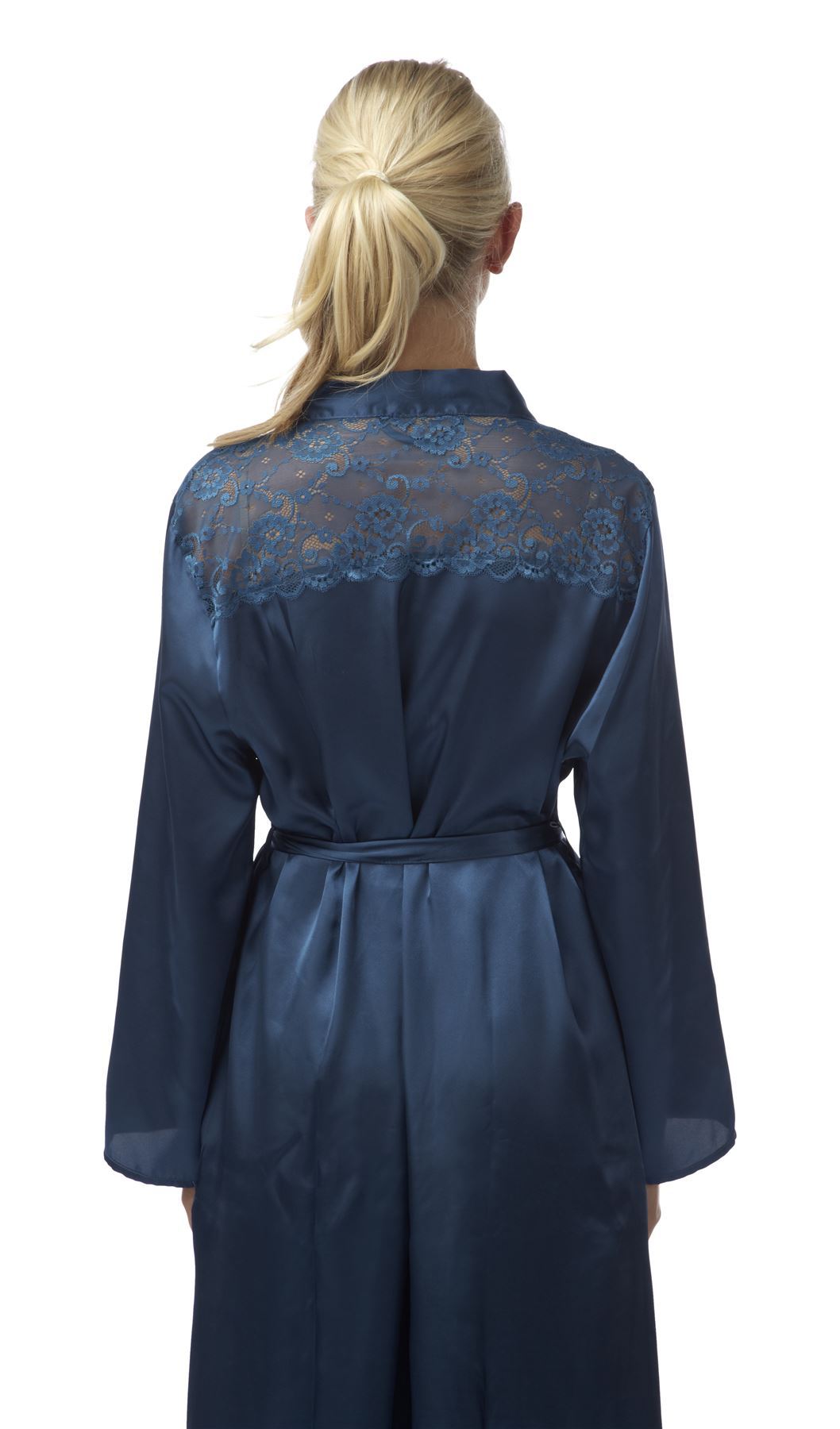 Luxury Ladies Satin Lace Gown, Soft Touch Designer Robe Wrap, Size 10