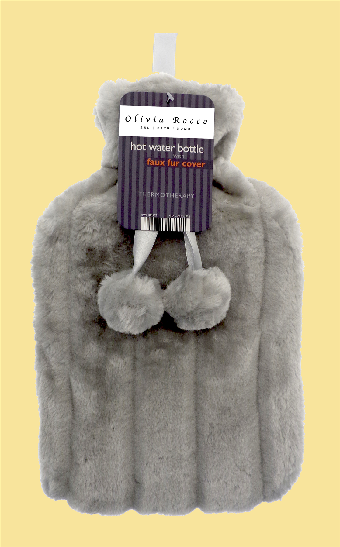 Plain Faux Fur Hot Water Bottle With Pom Poms Thermotherapy Winter Gift - Picture 40 of 53