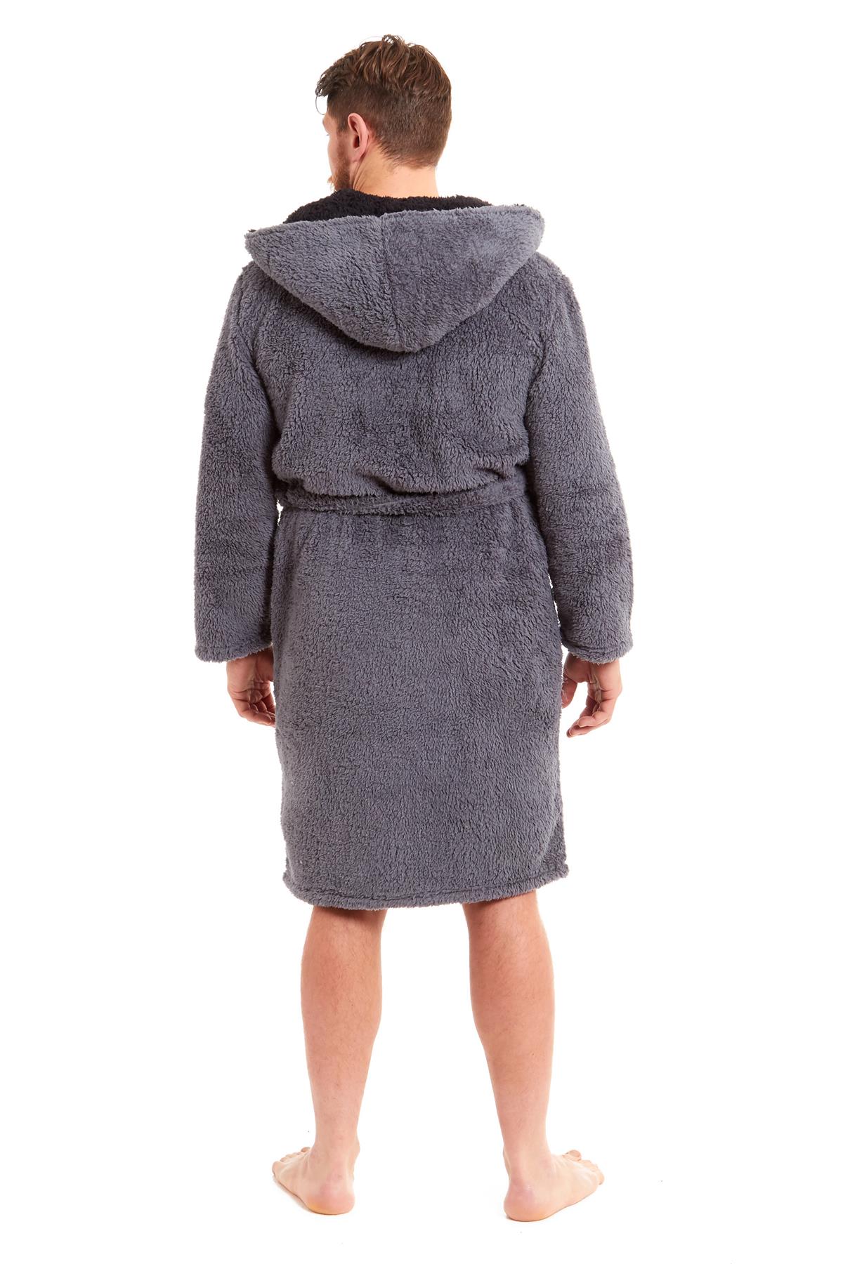 Vestido de vestir para hombre vestidos de lana con capucha bata de baño negro gris bata de baño - Imagen 29 de 37