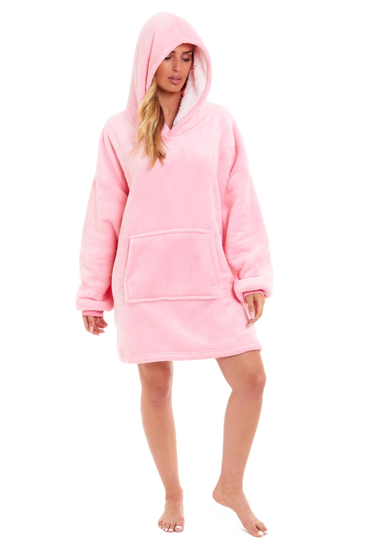 Fleece Hoodie Blanket Oversized Ultra Plush Sherpa Giant Big Hooded Sweatshirt - Picture 14 of 31