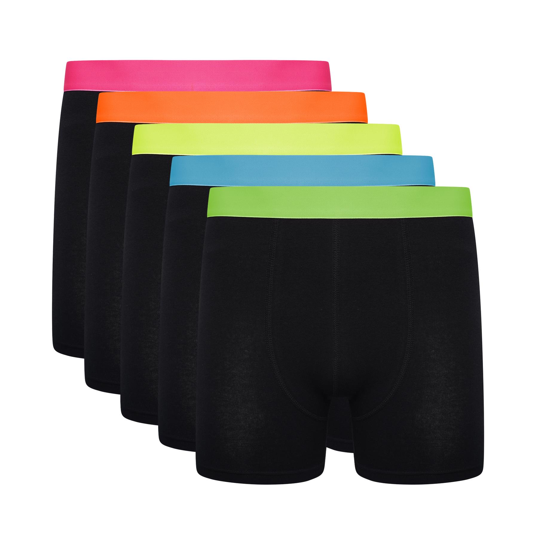 Mens Organic Cotton Boxershorts Comfort Fit Black Boxer Trunks Underwear, 5 Pack - Picture 9 of 14