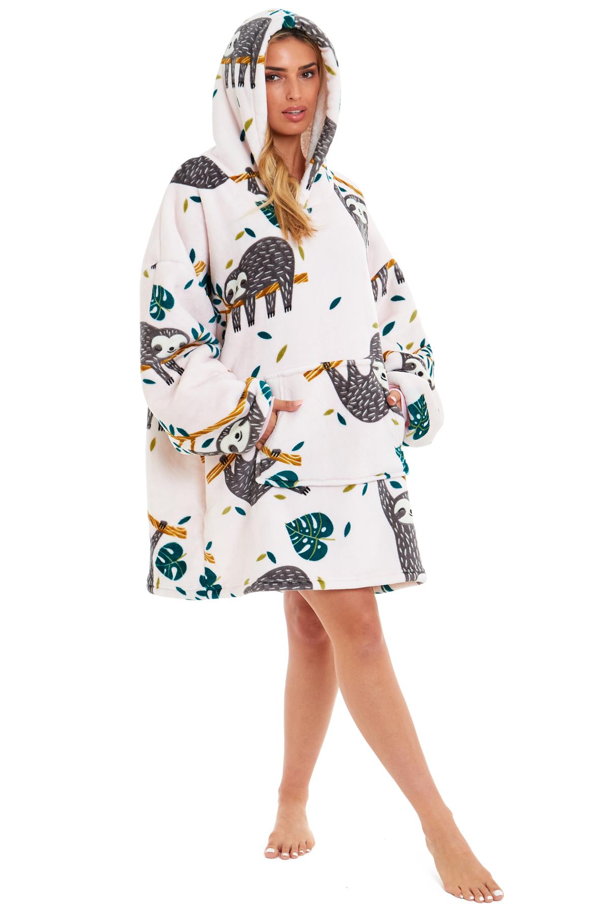 Fleece Hoodie Blanket Oversized Ultra Plush Sherpa Giant Big Hooded Sweatshirt - Picture 27 of 31