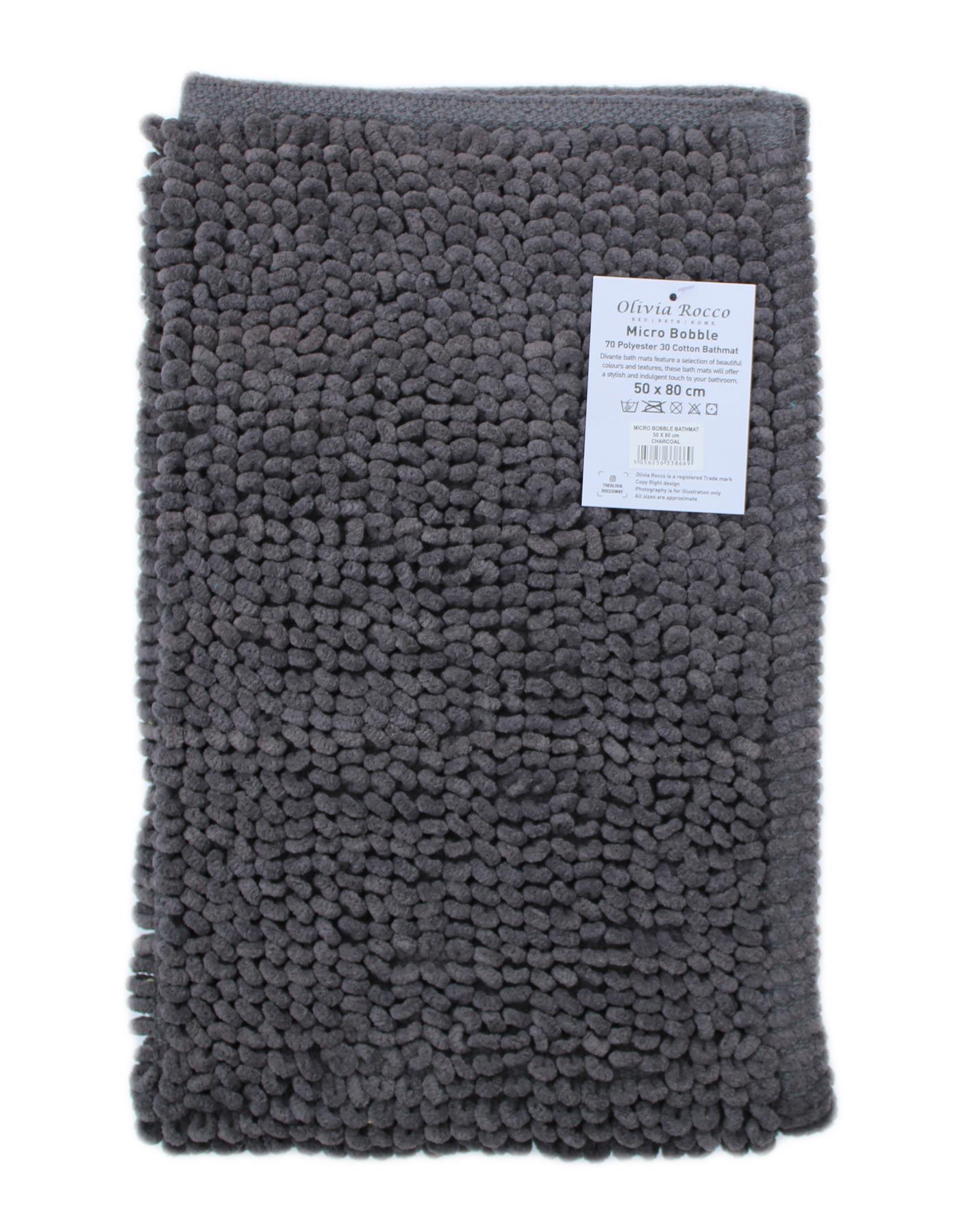 Micro Bobble Bath Mat Soft Deep Pile Bathmat Bathroom Mats, 50 x 80 cm