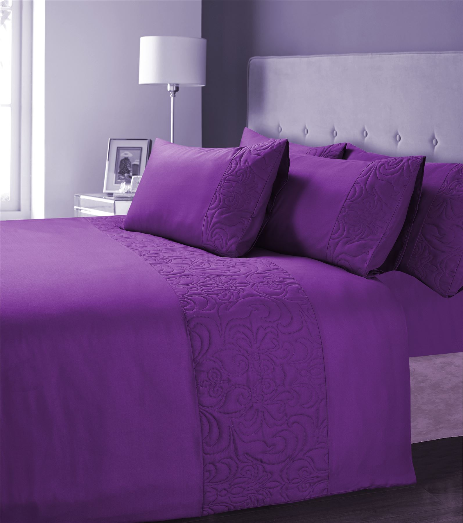 Venezia Damask Quilted Duvet Set, Designer Quilt Cover Set Bedding eBay