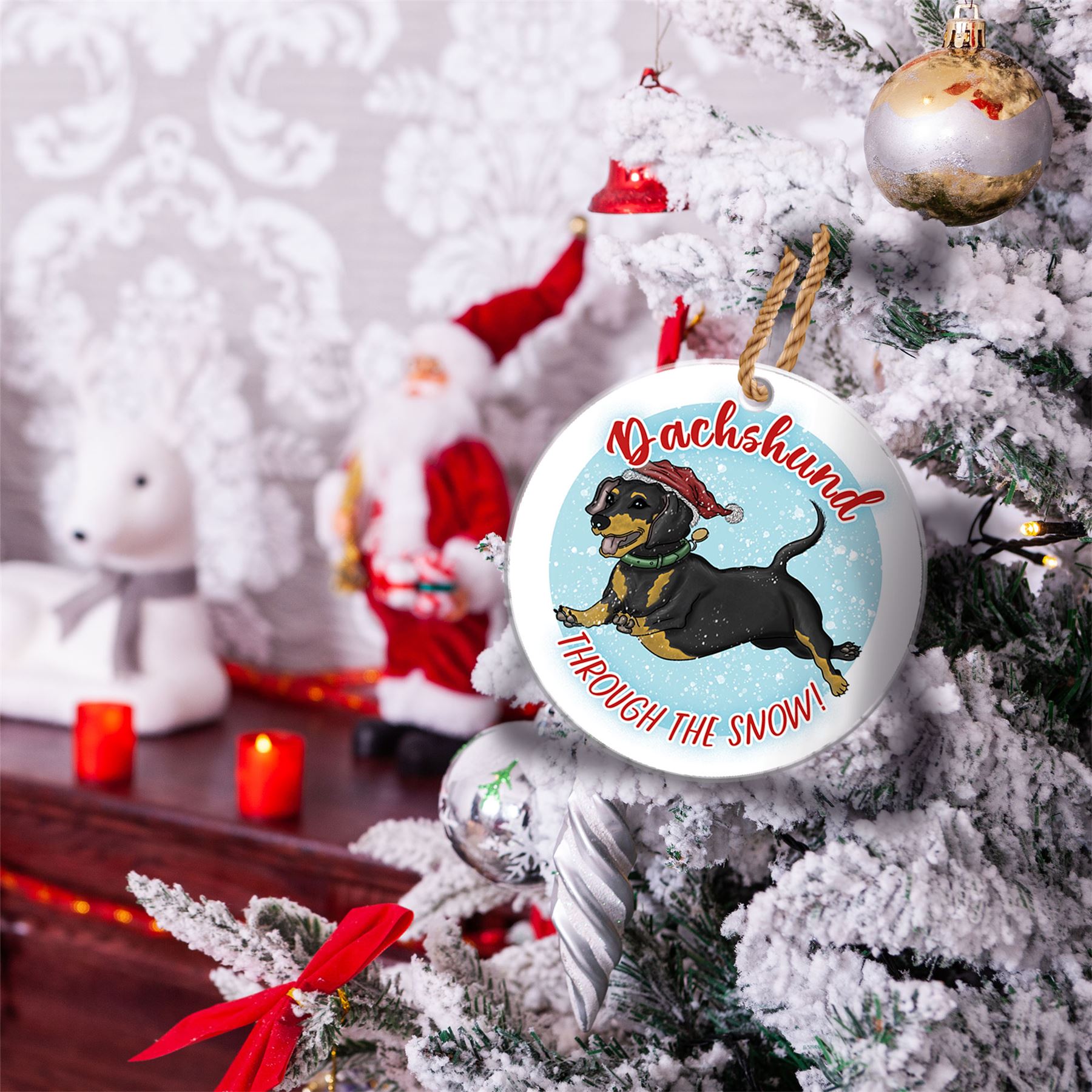 Sausage dog christmas bauble Clearance