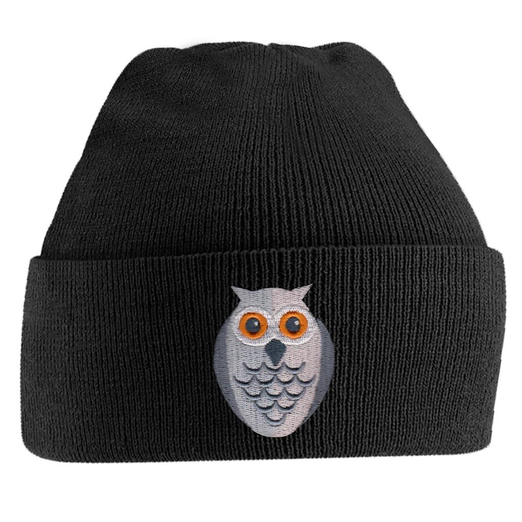 Owl Cute Bird Animal Embroidered Beanie Hat Logo Mens - Picture 5 of 9