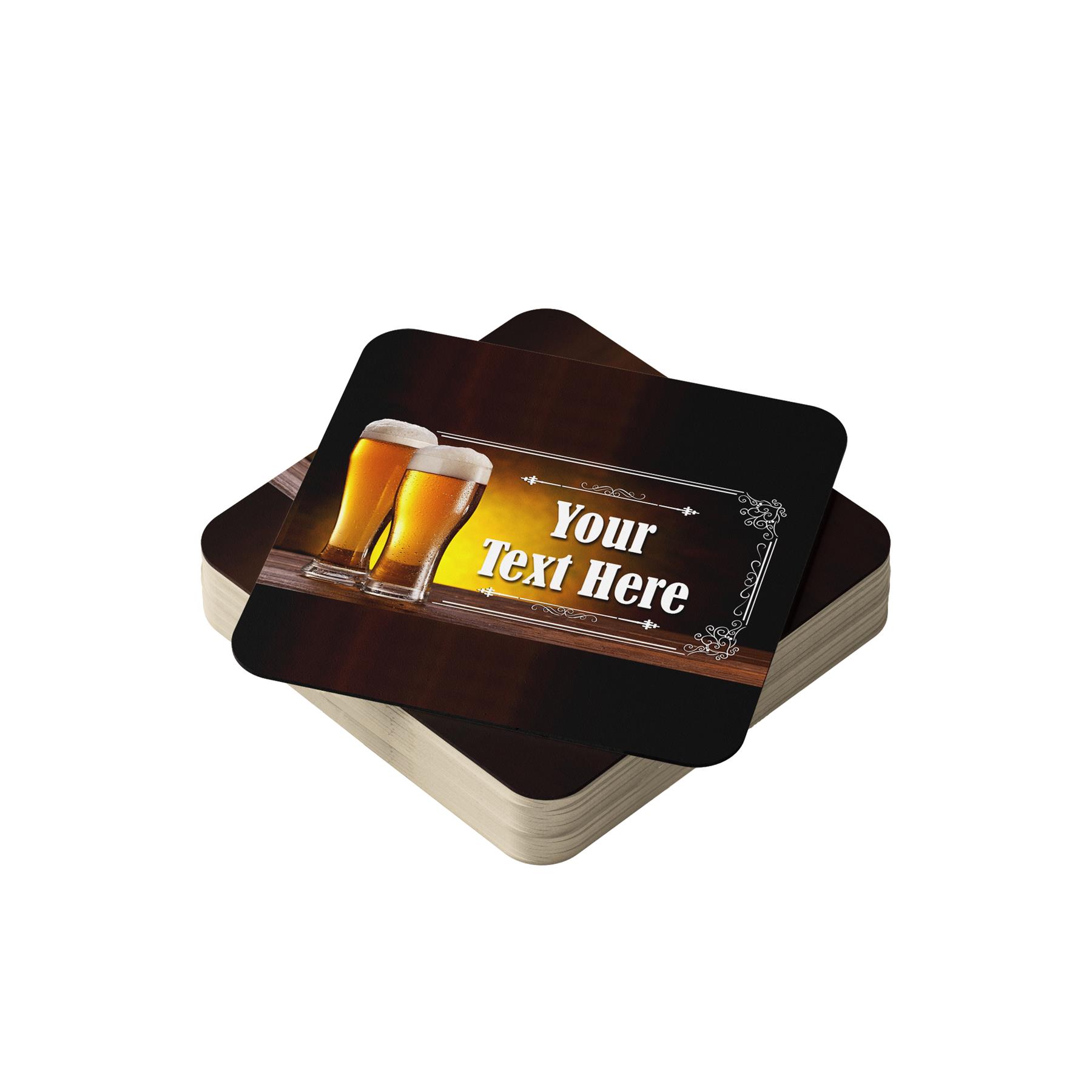 Personalisierte Bierdeckel in Packungen 24, 48, 96 Großeinkauf - CO-CARD - RA813P - TEXT HINZUFÜGEN