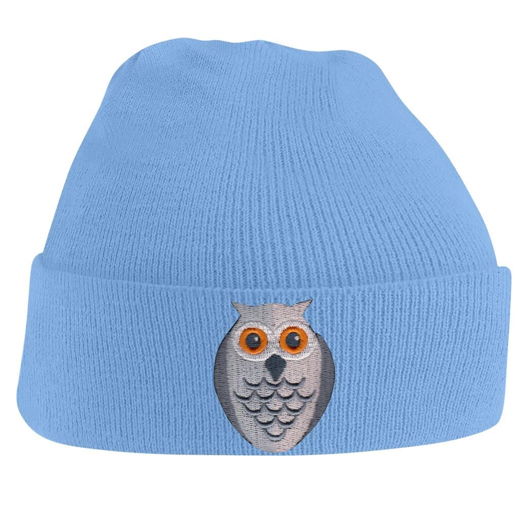 Owl Cute Bird Animal Embroidered Beanie Hat Logo Mens - Picture 9 of 9
