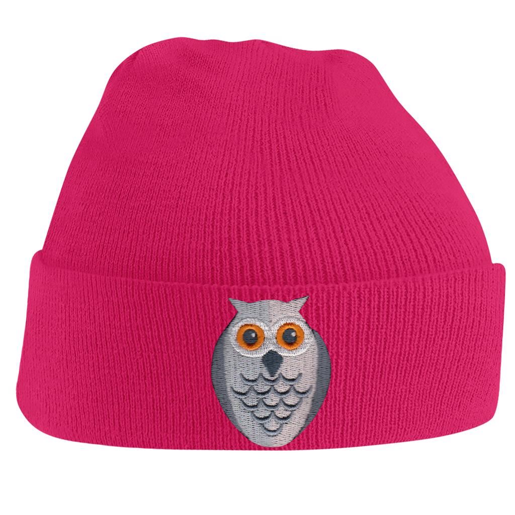 Owl Cute Bird Animal Embroidered Beanie Hat Logo Mens - Picture 6 of 9