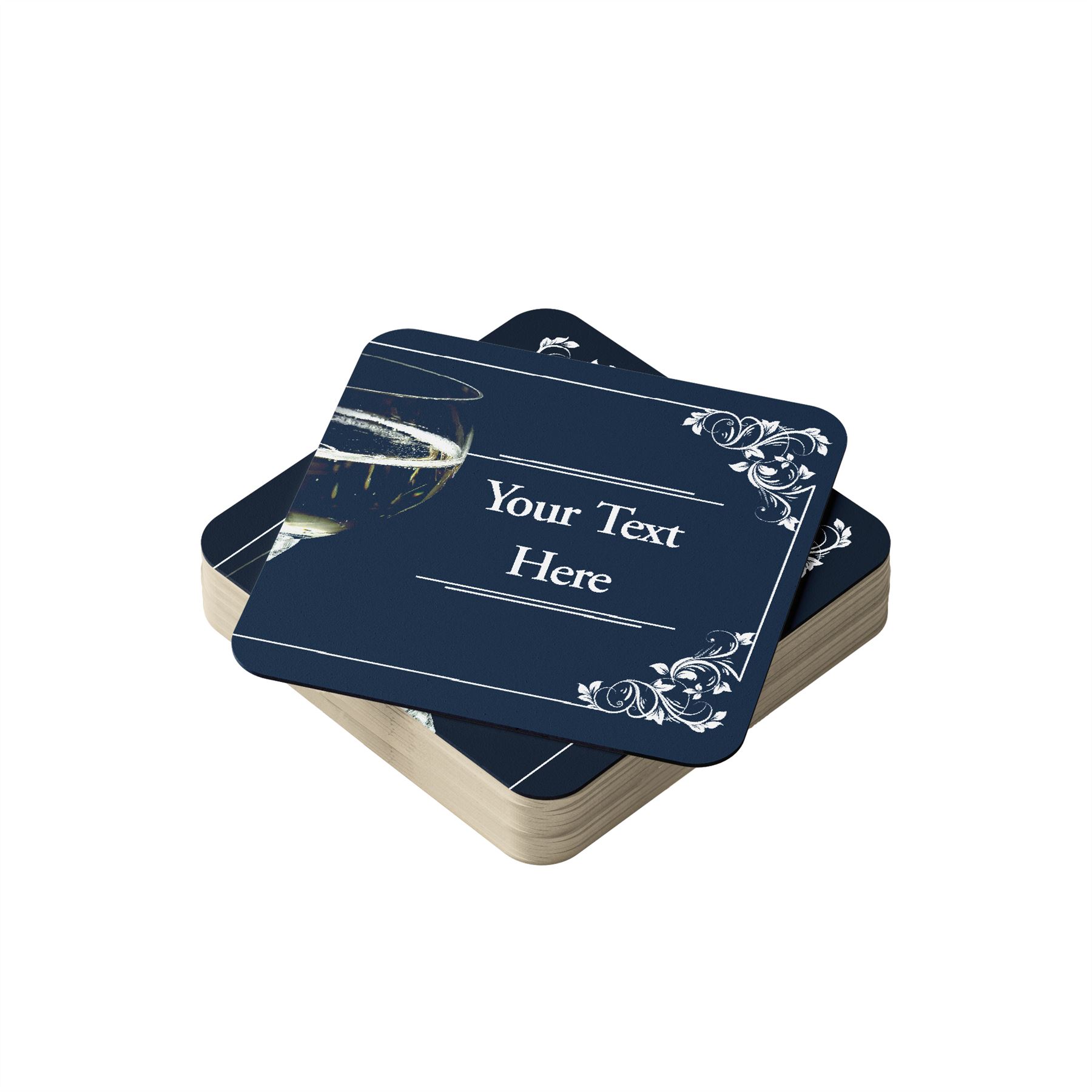 Personalisierte Bierdeckel in Packungen 24, 48, 96 Großeinkauf - CO-KARTE - DI053P - TEXT HINZUFÜGEN