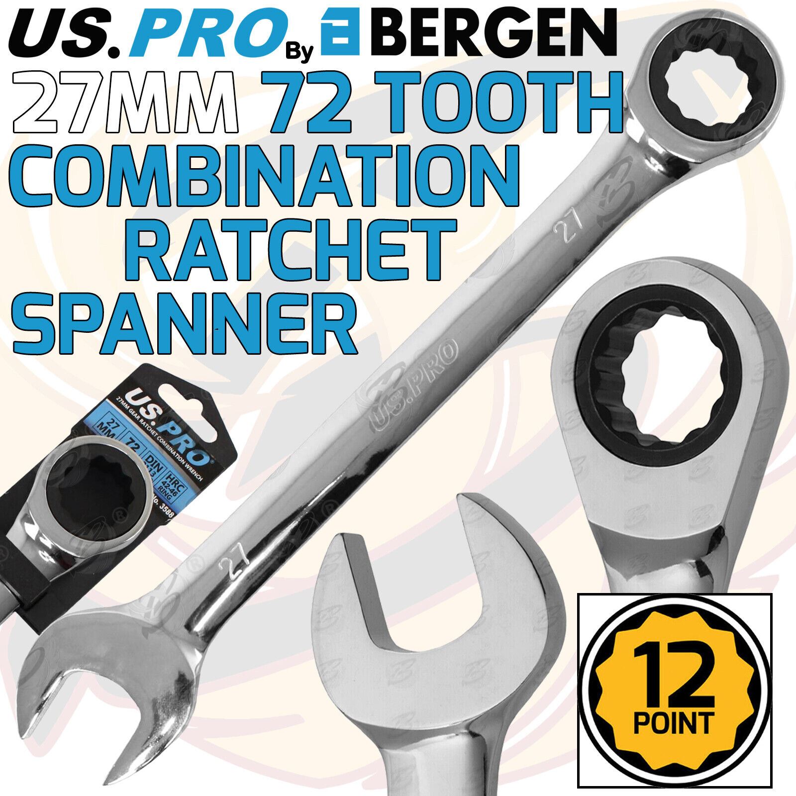 US PRO Ratchet Spanners Combination Ratchet Wrench Spanner 72T Fixed 8mm - 32mm - Picture 107 of 121