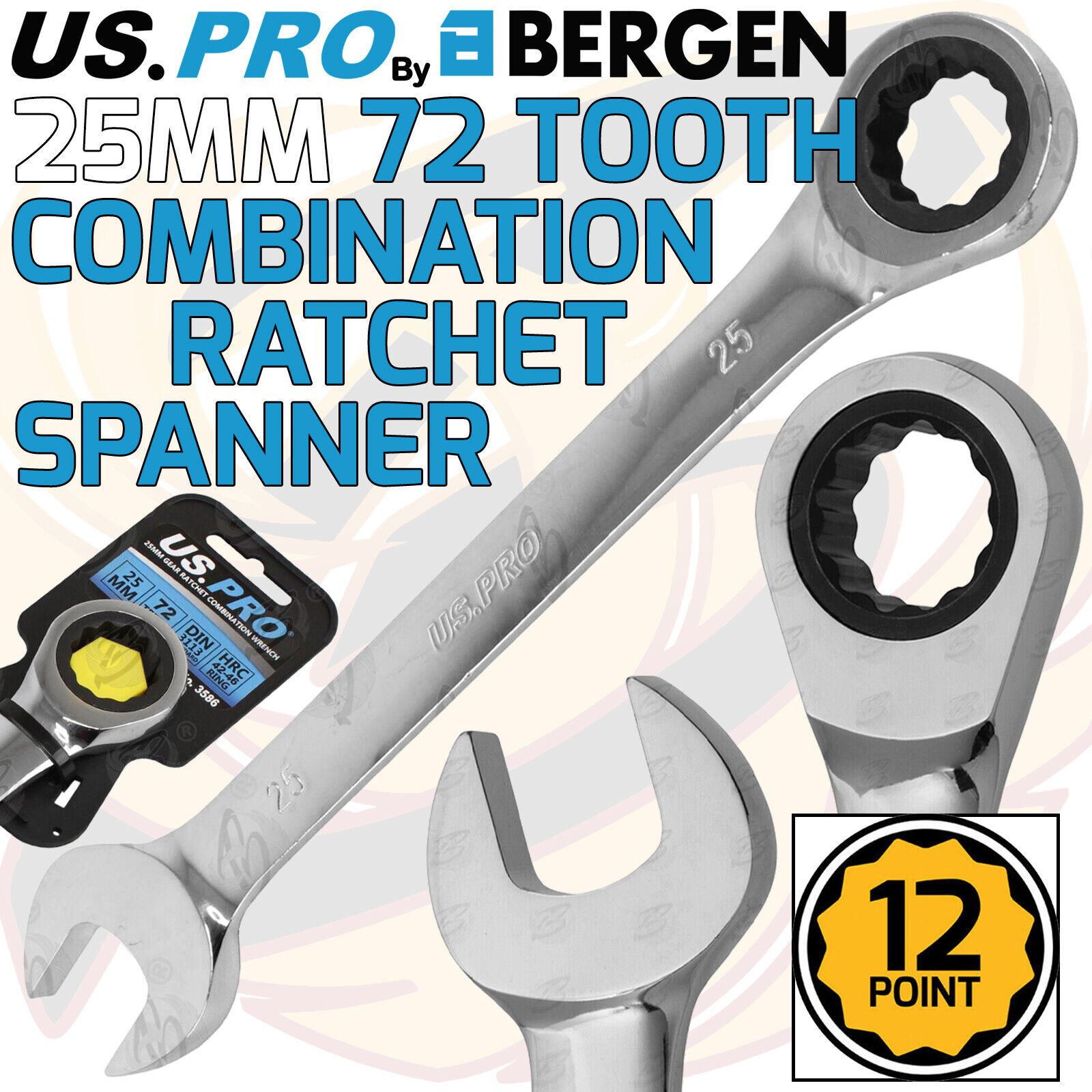 US PRO Ratchet Spanners Combination Ratchet Wrench Spanner 72T Fixed 8mm - 32mm - Picture 97 of 121