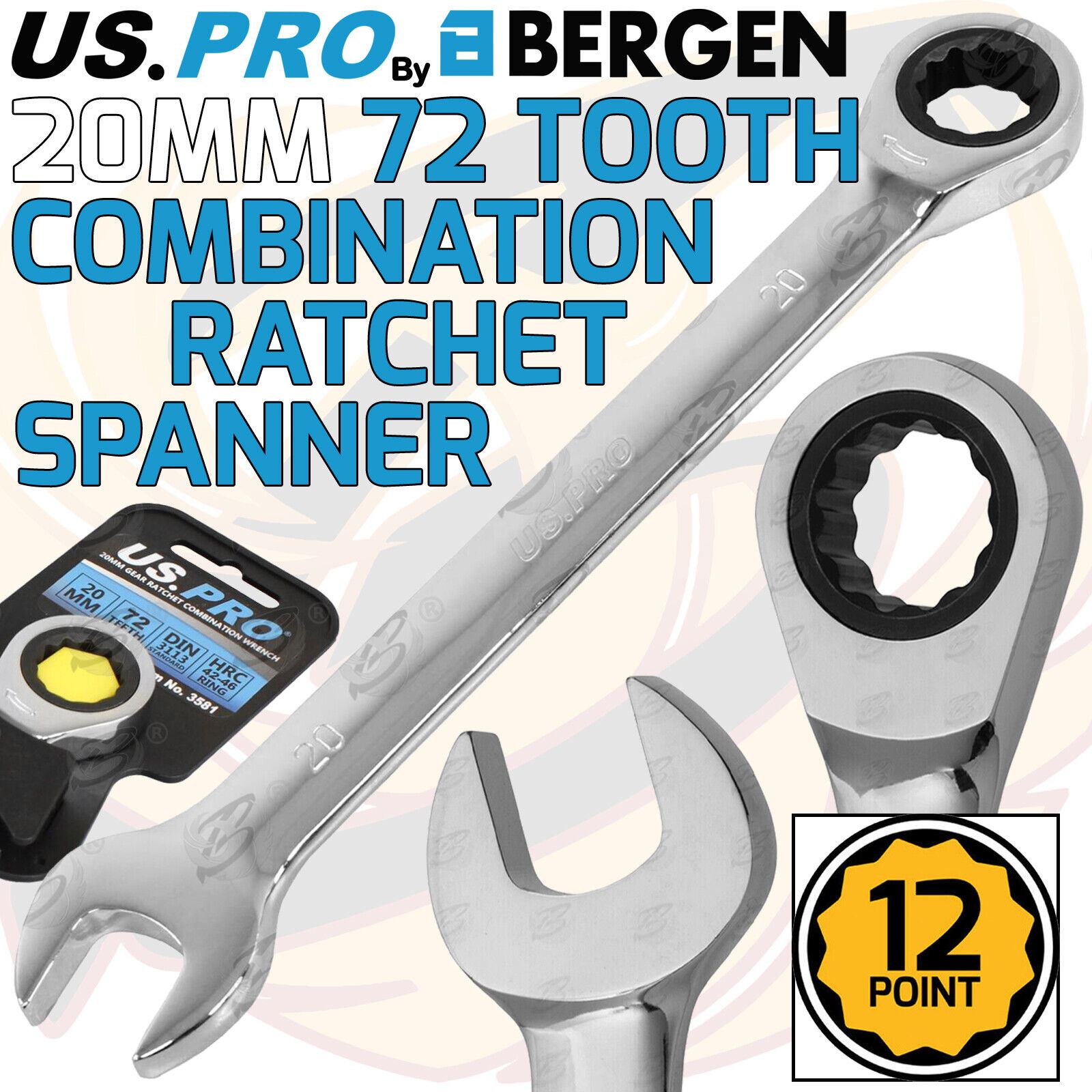 US PRO Ratchet Spanners Combination Ratchet Wrench Spanner 72T Fixed 8mm - 32mm - Picture 72 of 121