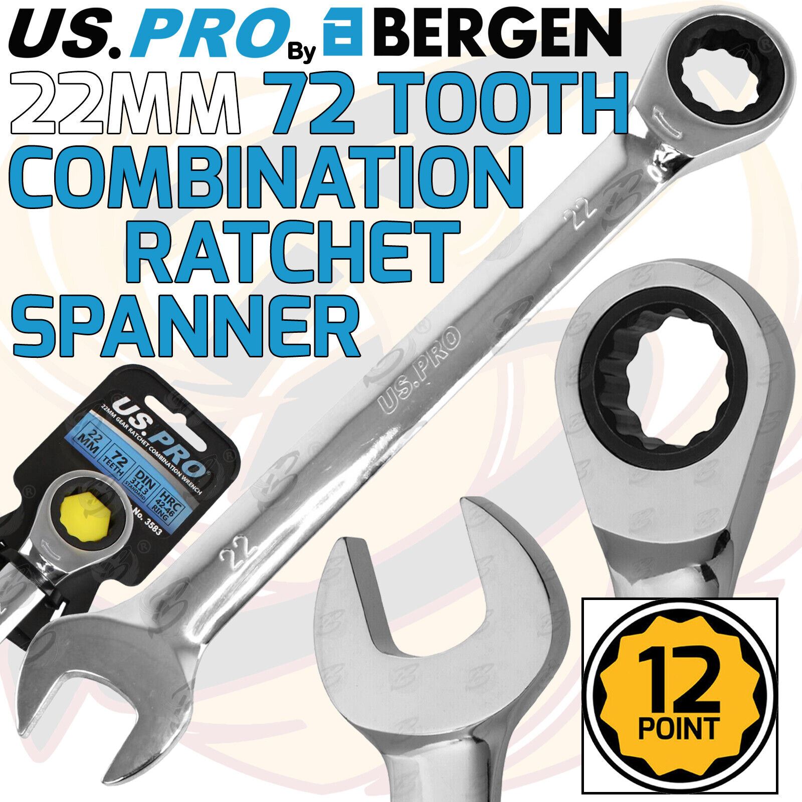 US PRO Ratchet Spanners Combination Ratchet Wrench Spanner 72T Fixed 8mm - 32mm - Picture 82 of 121