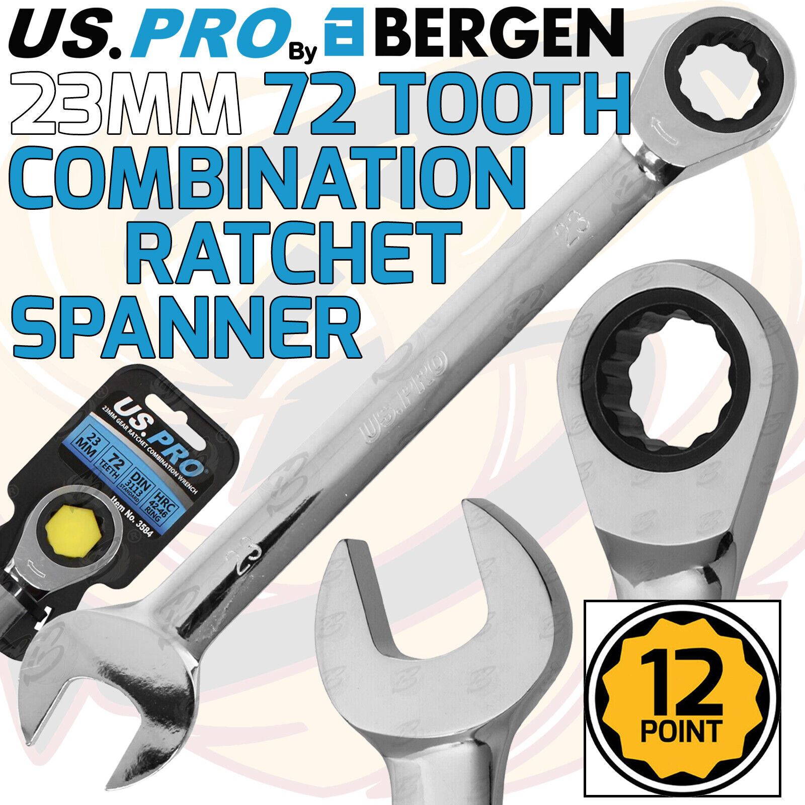 US PRO Ratchet Spanners Combination Ratchet Wrench Spanner 72T Fixed 8mm - 32mm - Picture 87 of 121