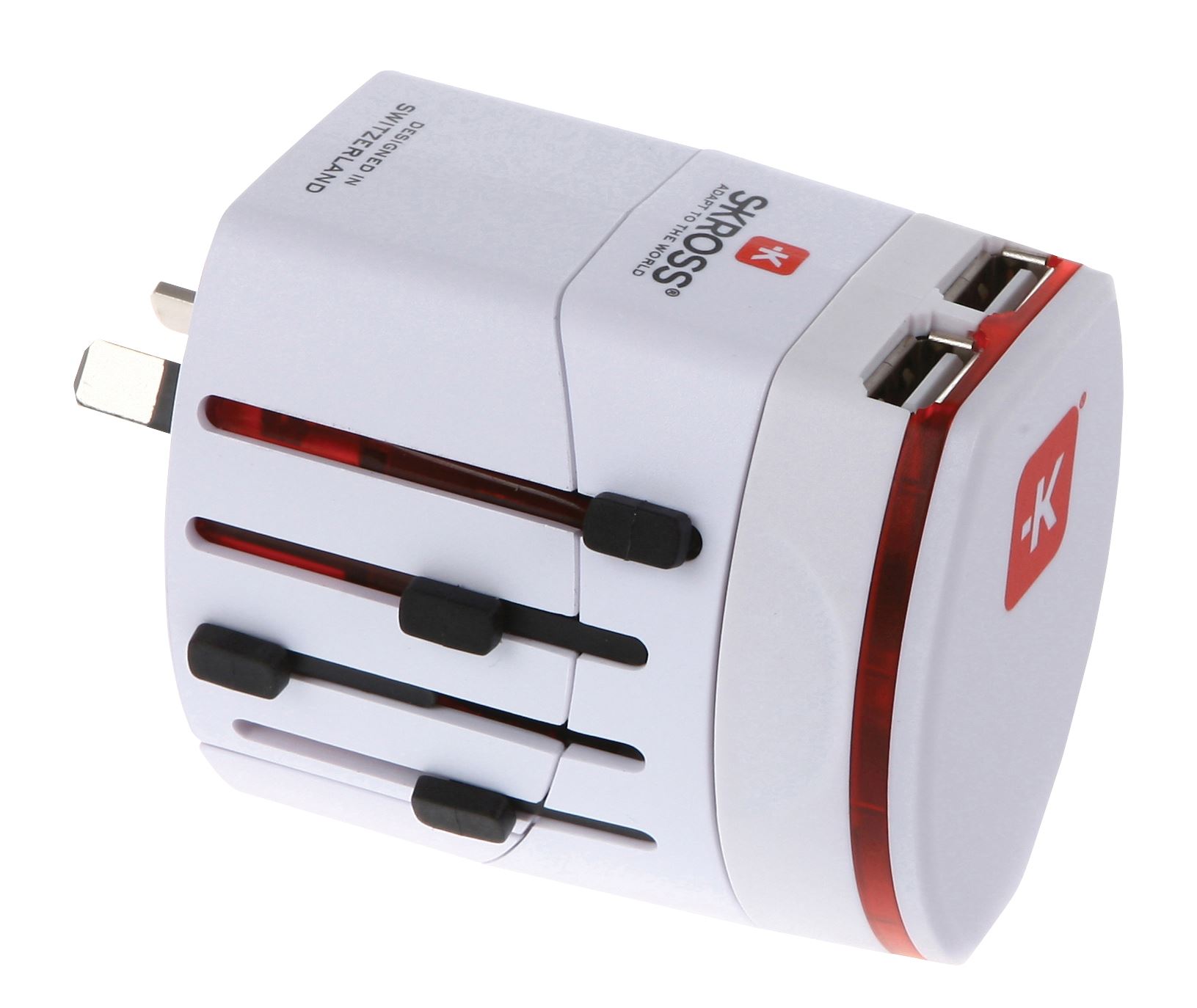 Skross World travel adapter 2-pole with dual USB charger ...