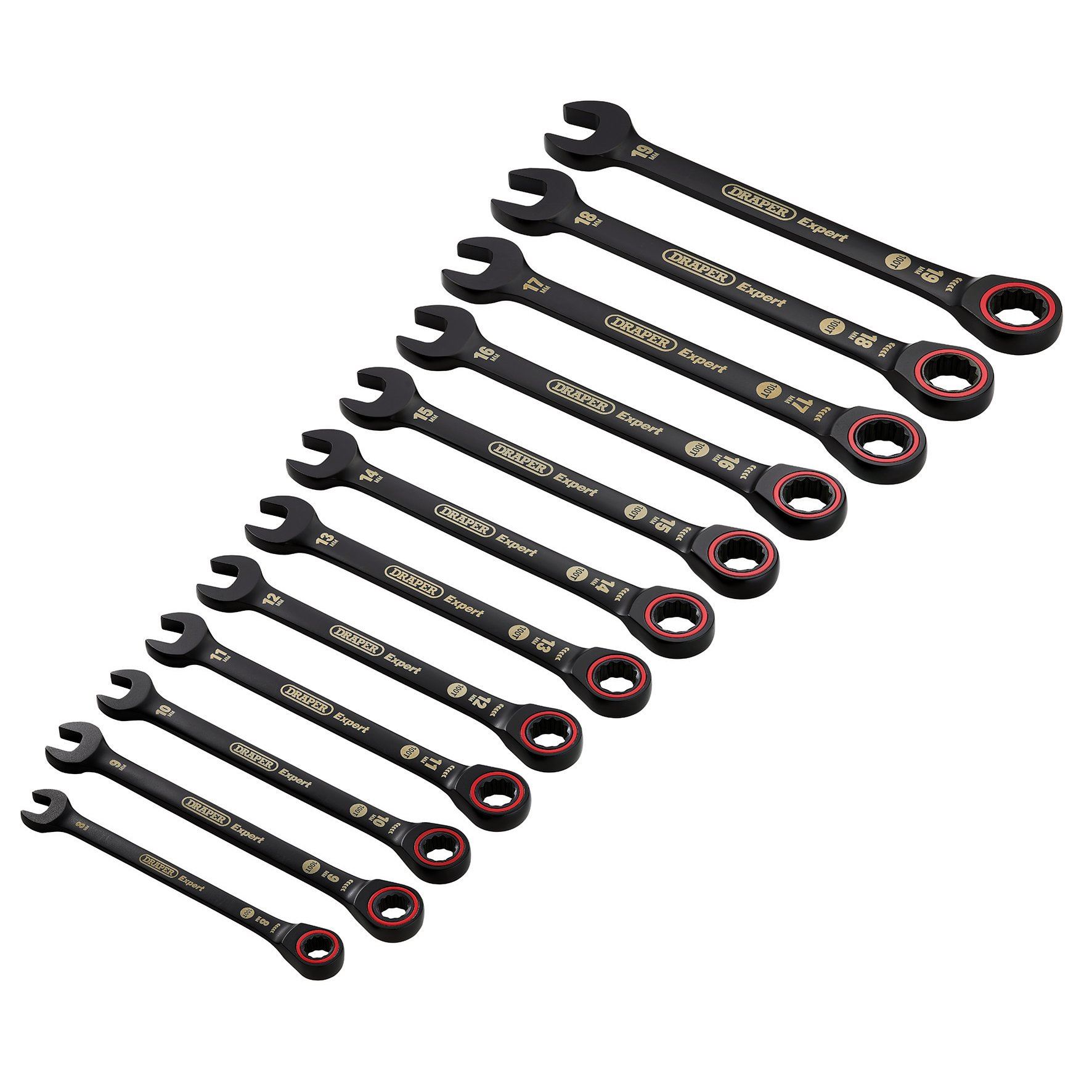 Draper Expert Black Ratcheting Combination Spanner Hi-TORQ 8-19mm Select Size - Picture 15 of 15
