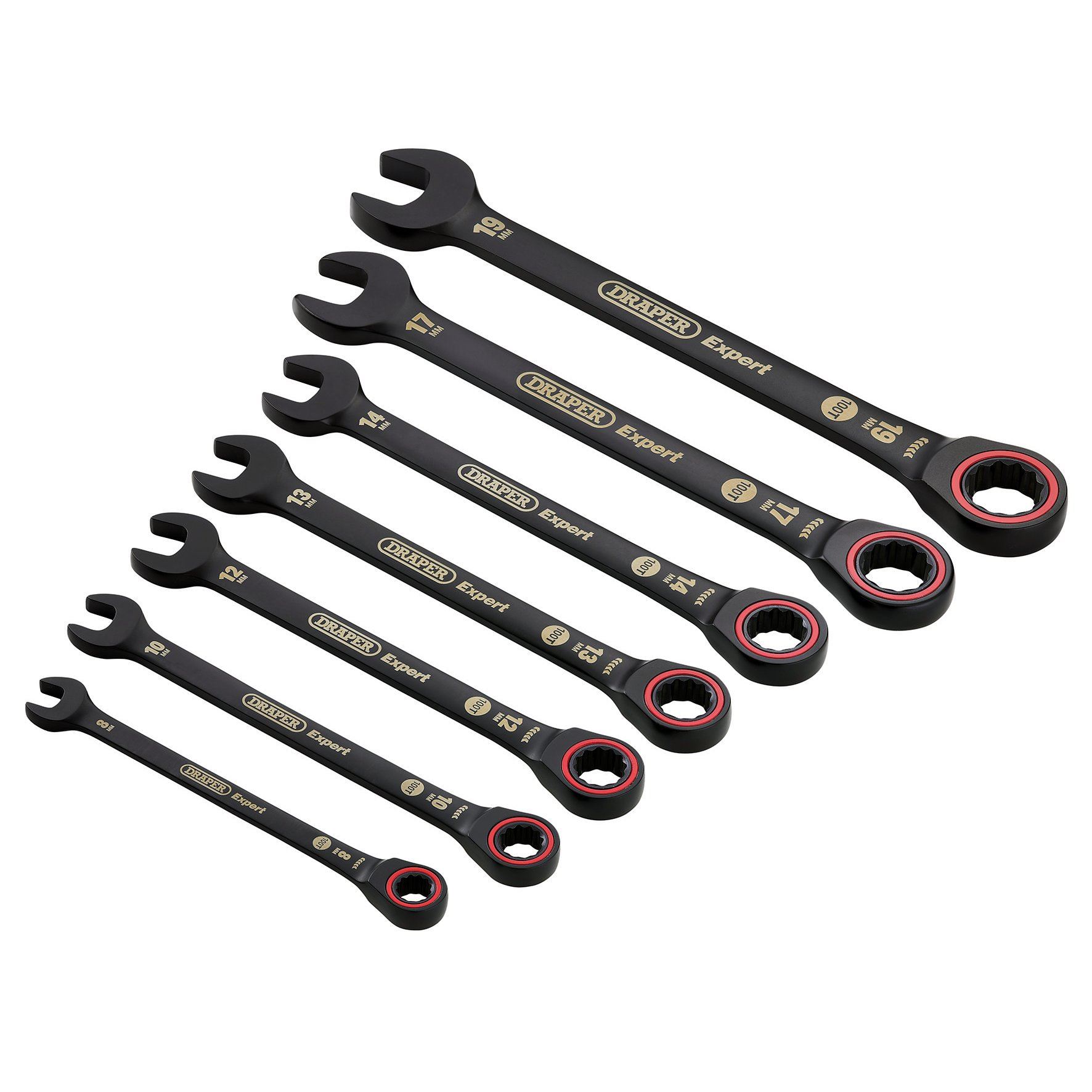Draper Expert Black Ratcheting Combination Spanner Hi-TORQ 8-19mm Select Size - Picture 14 of 15
