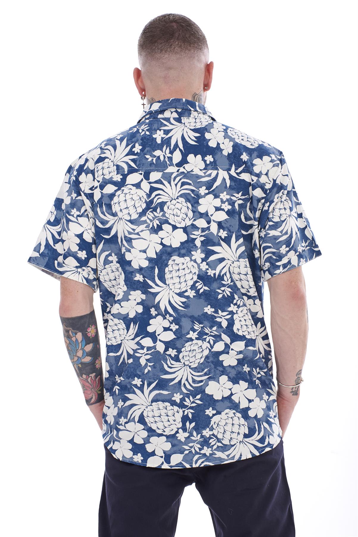 Mens Casual Shirts 100% Cotton Printed Short Sleeve Regular Big Size Formal Top - Picture 17 of 37