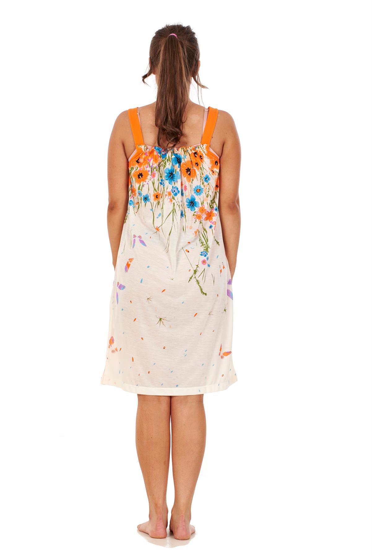 Ladies Sleeveless Nightdress Poppy Floral Cotton Short Nightwear M to 3XL - Picture 27 of 43