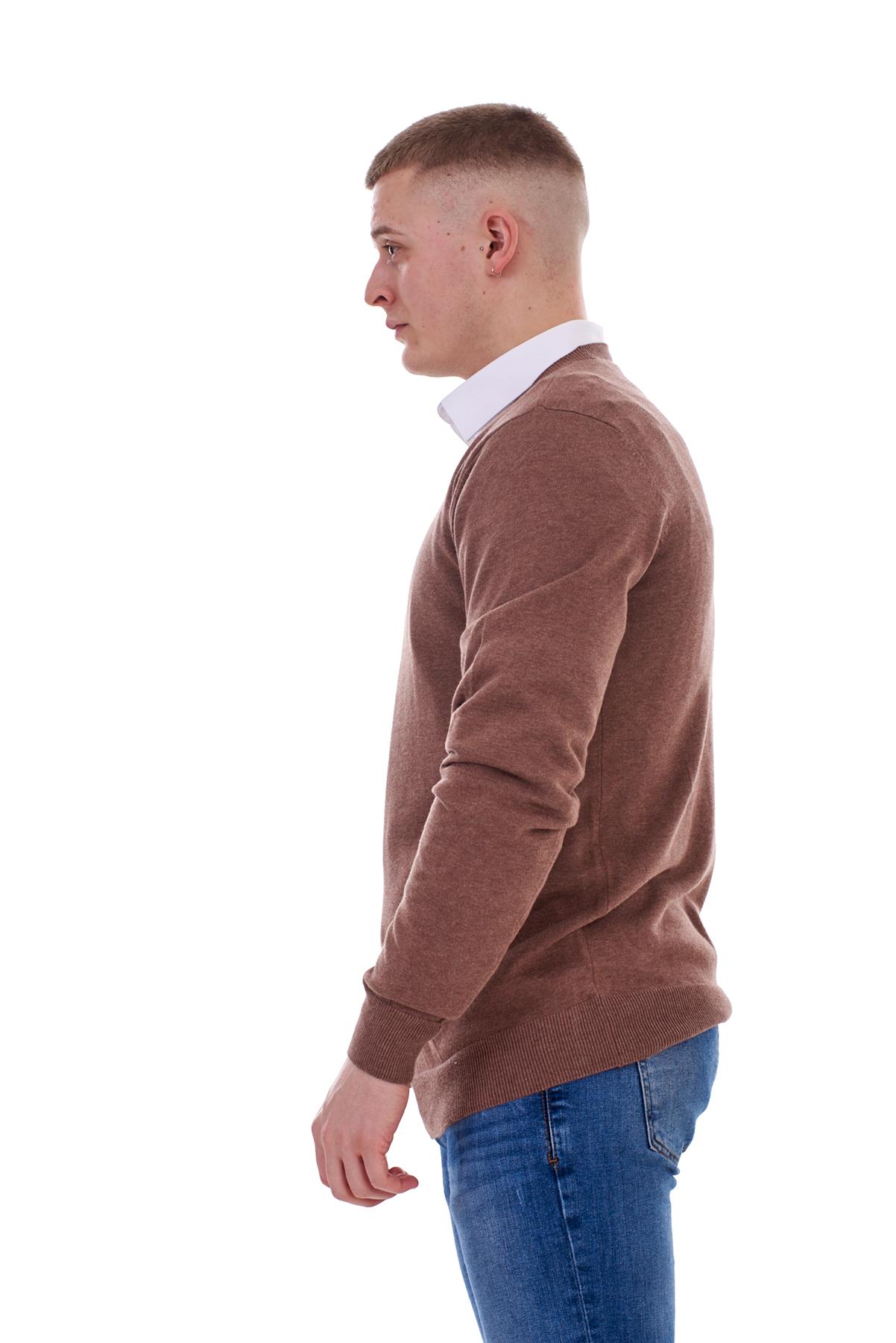Mens Plain Jumper Ex-Chain Store Crew Neck Long Sleeve Knitted Pullover Sweater - Picture 31 of 41