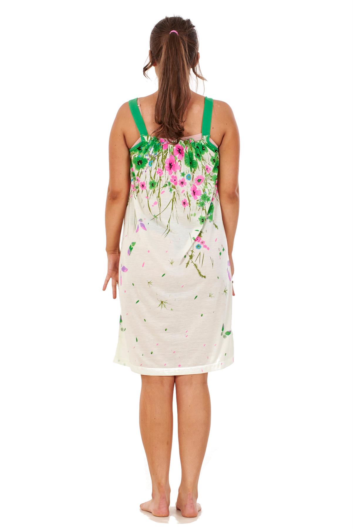 Ladies Sleeveless Nightdress Poppy Floral Cotton Short Nightwear M to 3XL - Picture 22 of 43