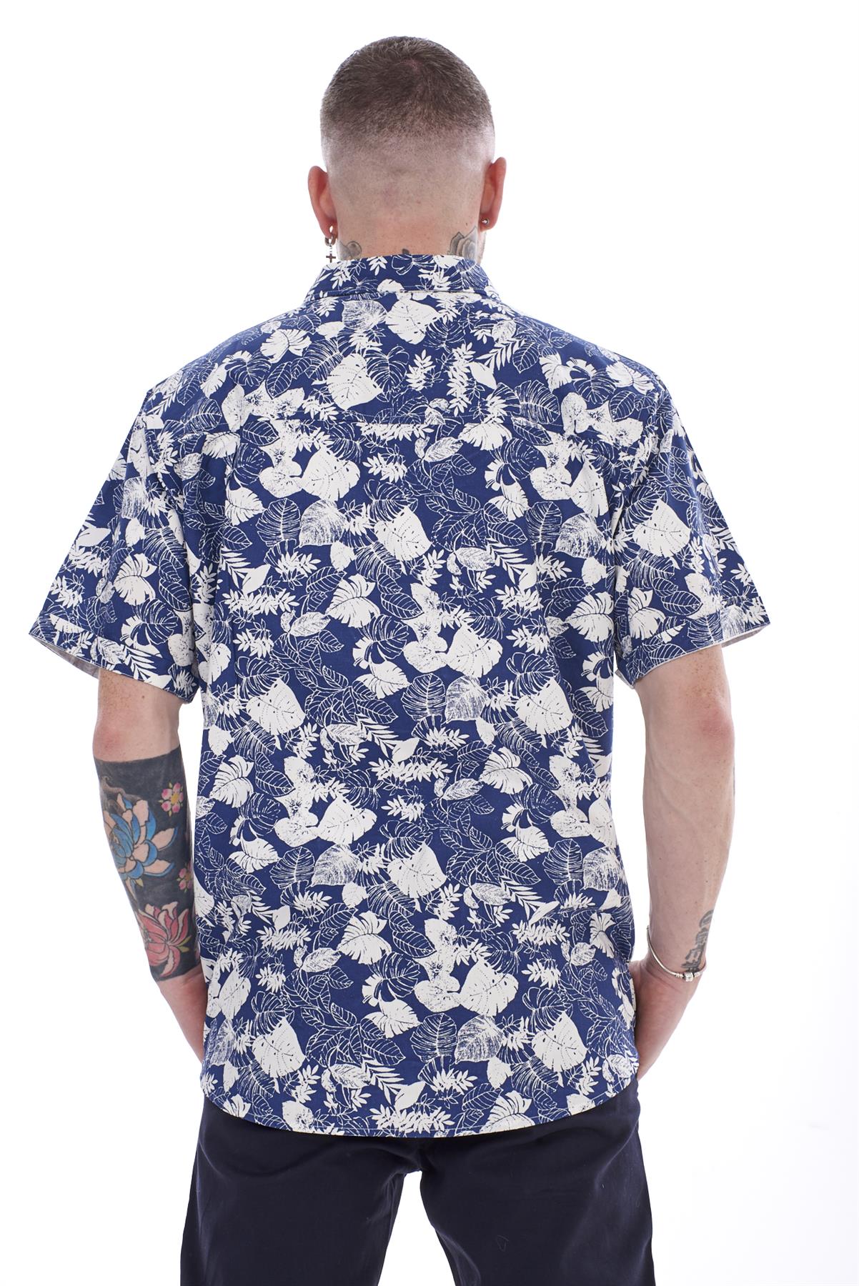 Mens Casual Shirts 100% Cotton Printed Short Sleeve Regular Big Size Formal Top - Picture 11 of 37