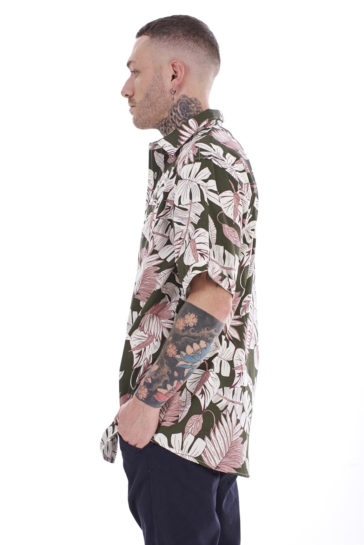 Mens Casual Shirts 100% Cotton Printed Short Sleeve Regular Big Size Formal Top - Picture 30 of 37