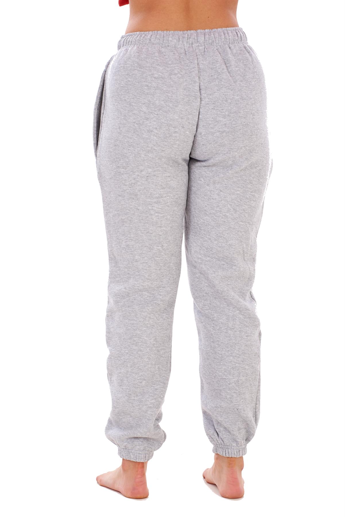 Womens Basic Fleece Joggers Regular Tracksuit Bottom Cuffed Ankle Cotton Blend - Picture 28 of 56
