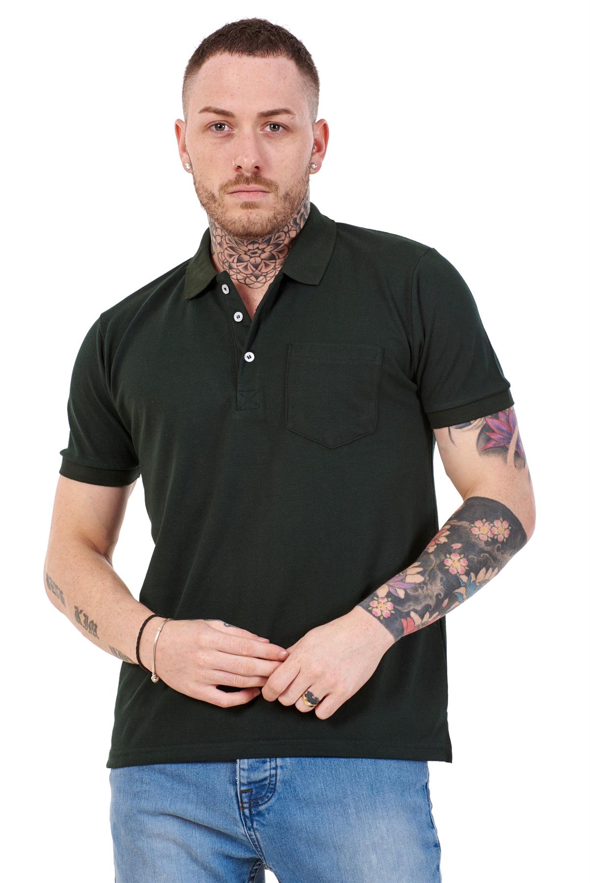 Mens Cotton T-Shirts Regular fit Plain Polo Pocket Casual Formal Shirt Top M-XXL - Picture 15 of 26