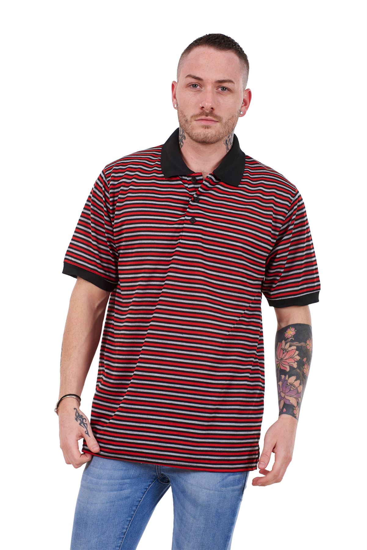New Mens Striped TShirts Loose Fit Polycotton Tops Tees Casual Shirts M to XXL eBay