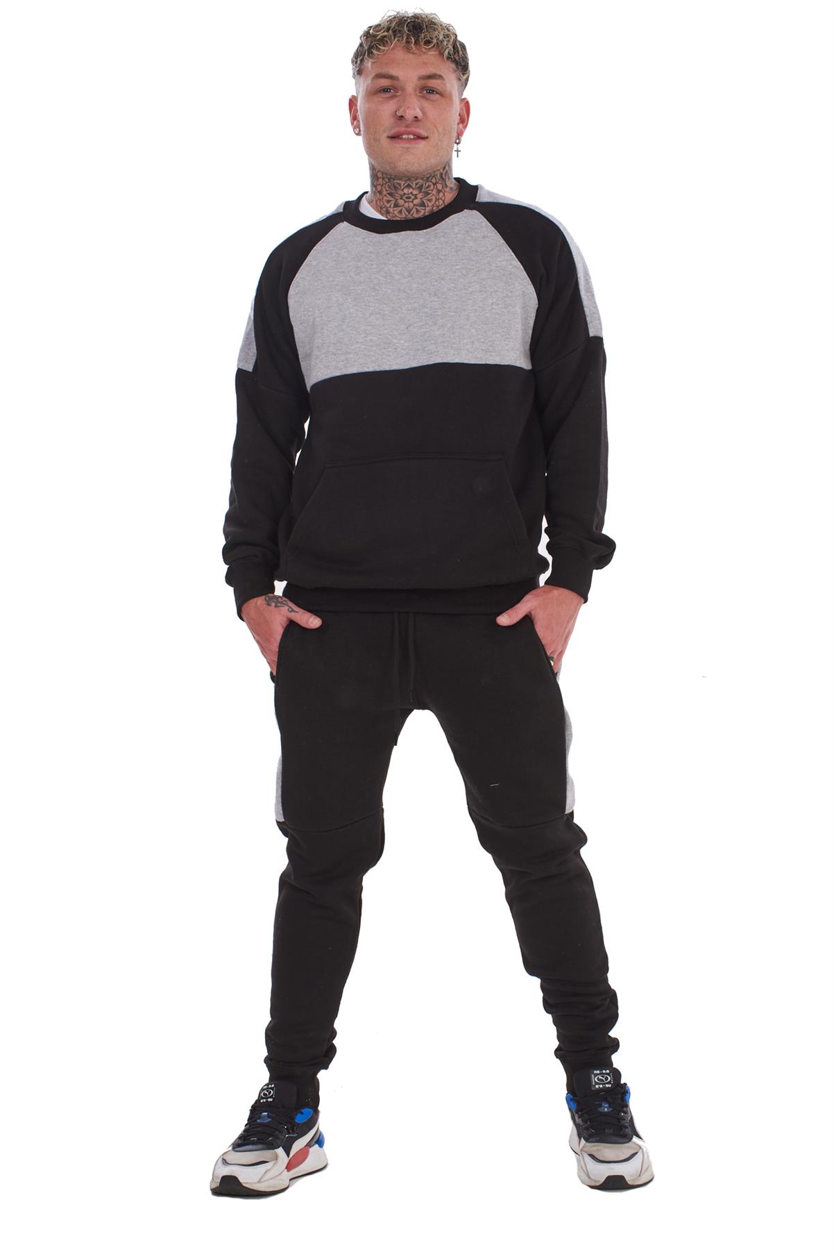 Men's Tracksuit Set Joggers & Sweatshirt 2-Piece Gym Outfit Loungewear S-XXL - Picture 5 of 22
