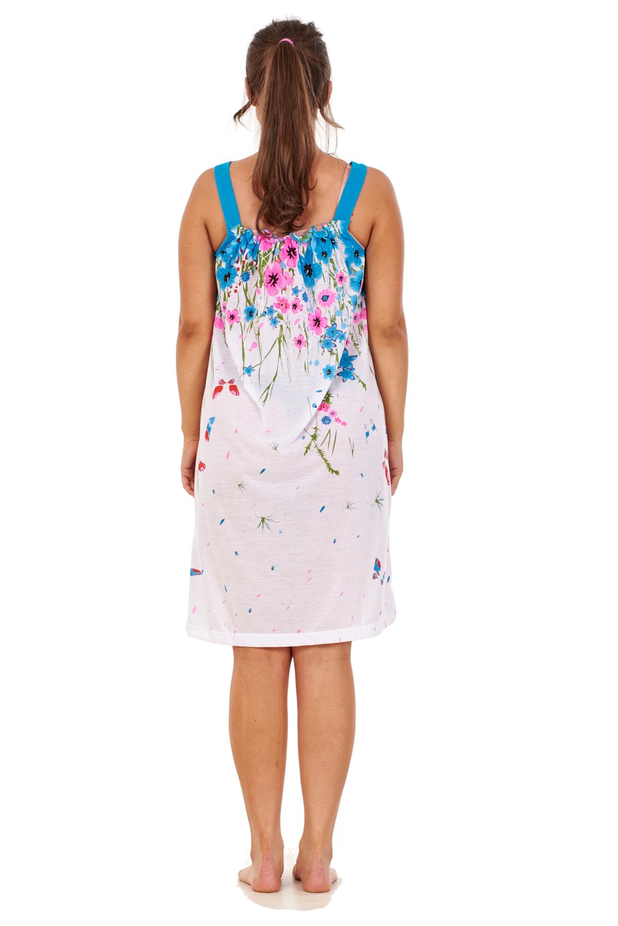 Ladies Sleeveless Nightdress Poppy Floral Cotton Short Nightwear M to 3XL - Picture 42 of 43