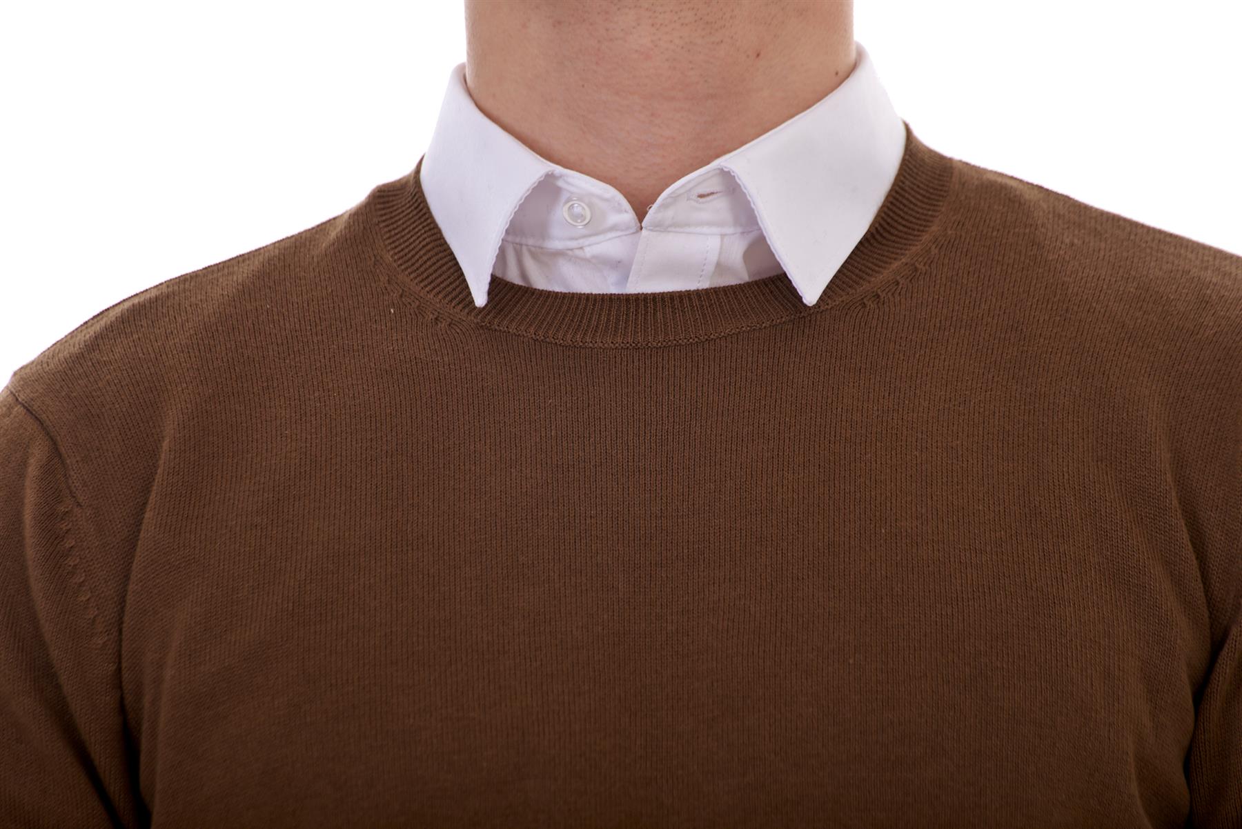 Mens Plain Jumper Ex-Chain Store Crew Neck Long Sleeve Knitted Pullover Sweater - Picture 11 of 41