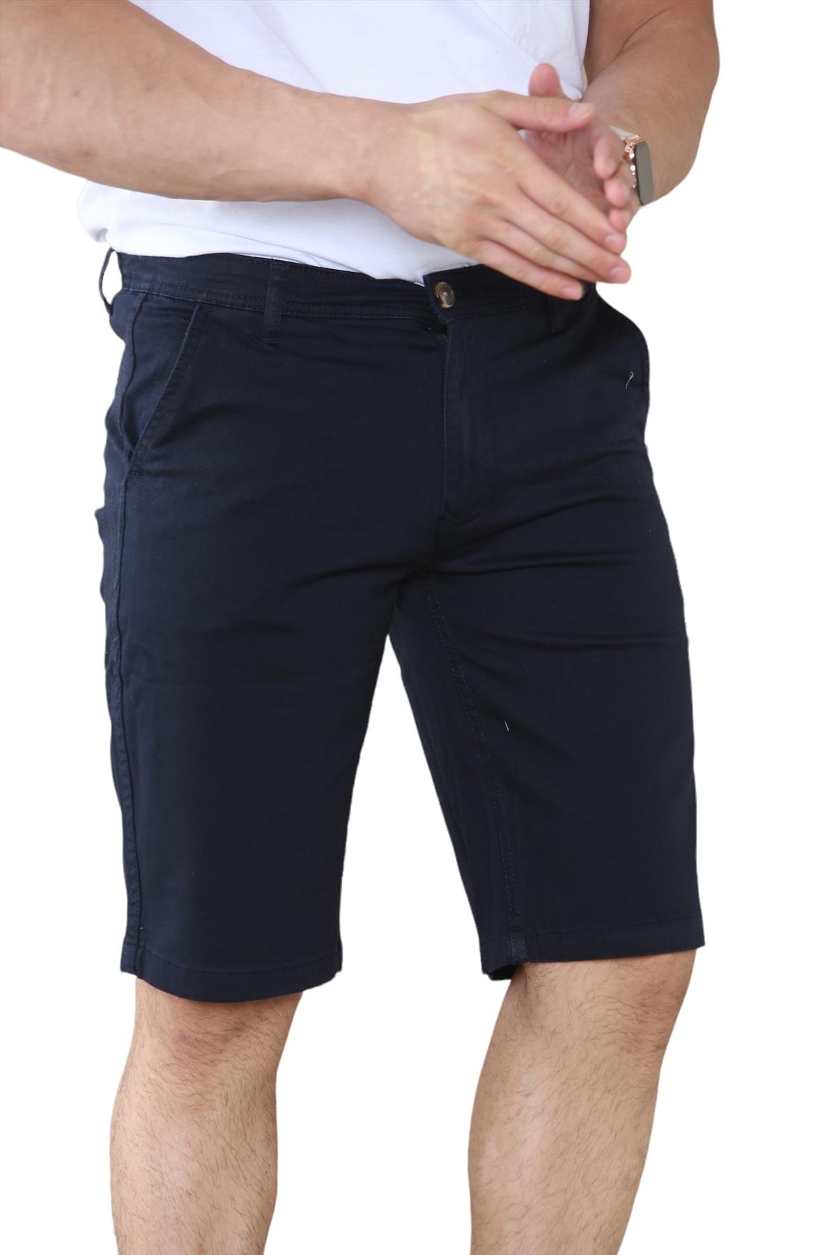 Mens Stretch Chino Shorts Knee Length Casual Summer Cotton Slim Fit Zip Fly - Picture 17 of 19
