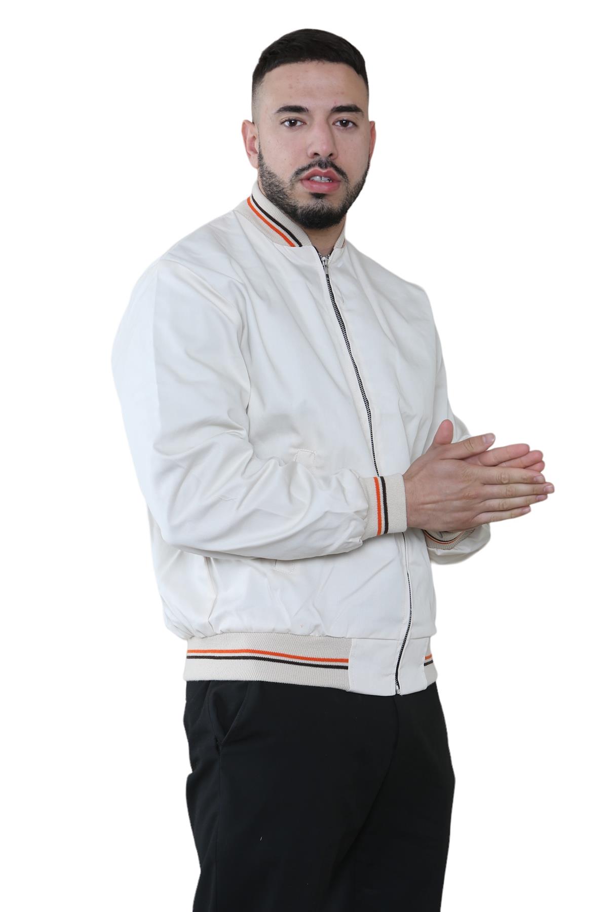 Mens Monkey Bomber Jacket Summer Classic Polycotton Long Sleeve Zipper Pockets - Picture 30 of 39
