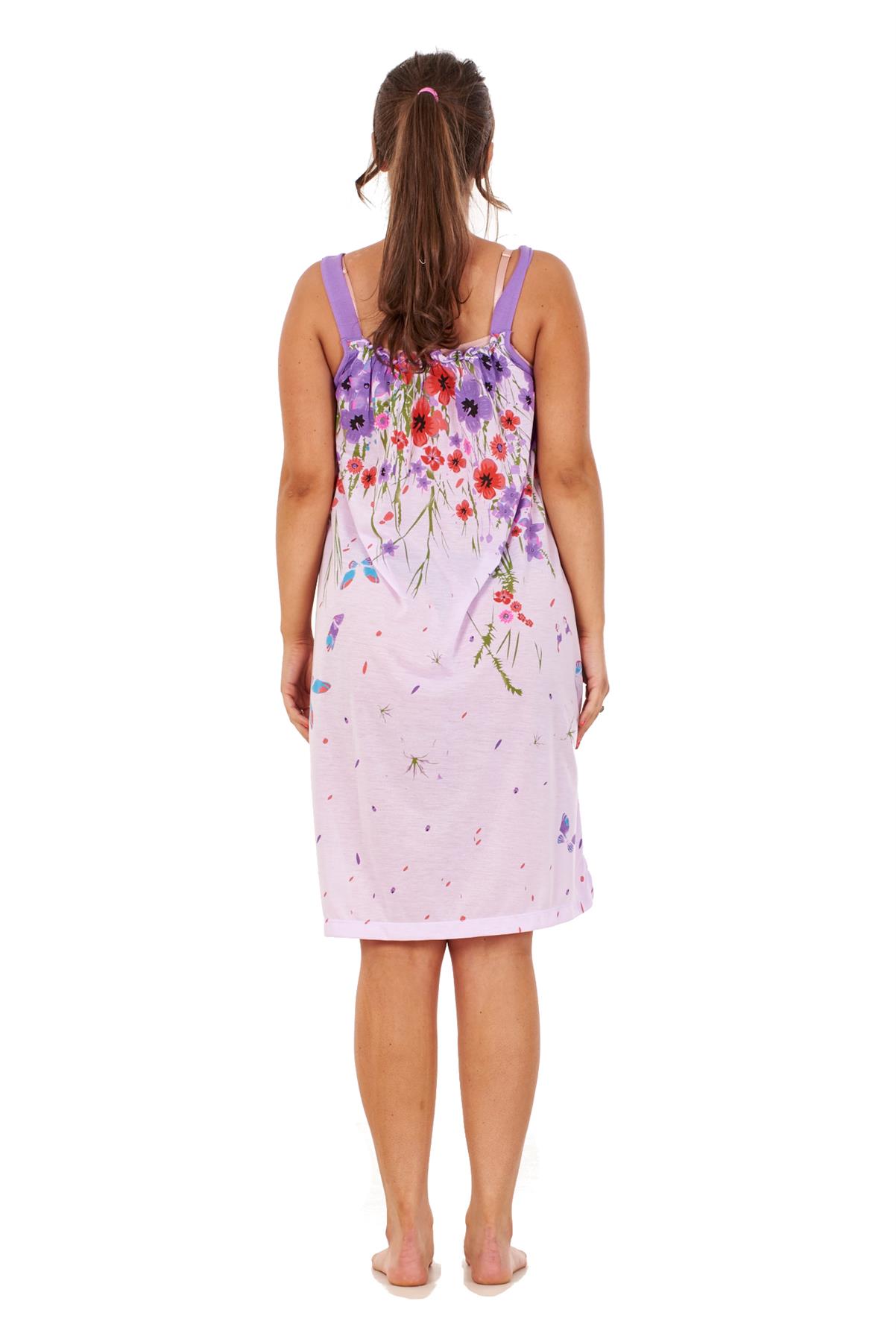 Ladies Sleeveless Nightdress Poppy Floral Cotton Short Nightwear M to 3XL - Picture 18 of 43