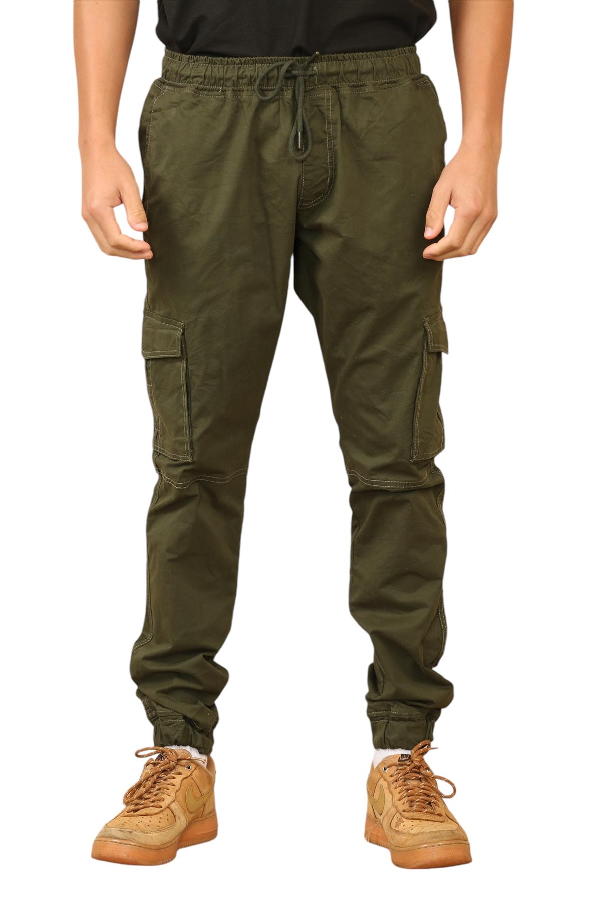 Mens Cargo Joggers Combat Trousers Elastic Waist Cuffed Utility Pants Gym - Picture 11 of 27