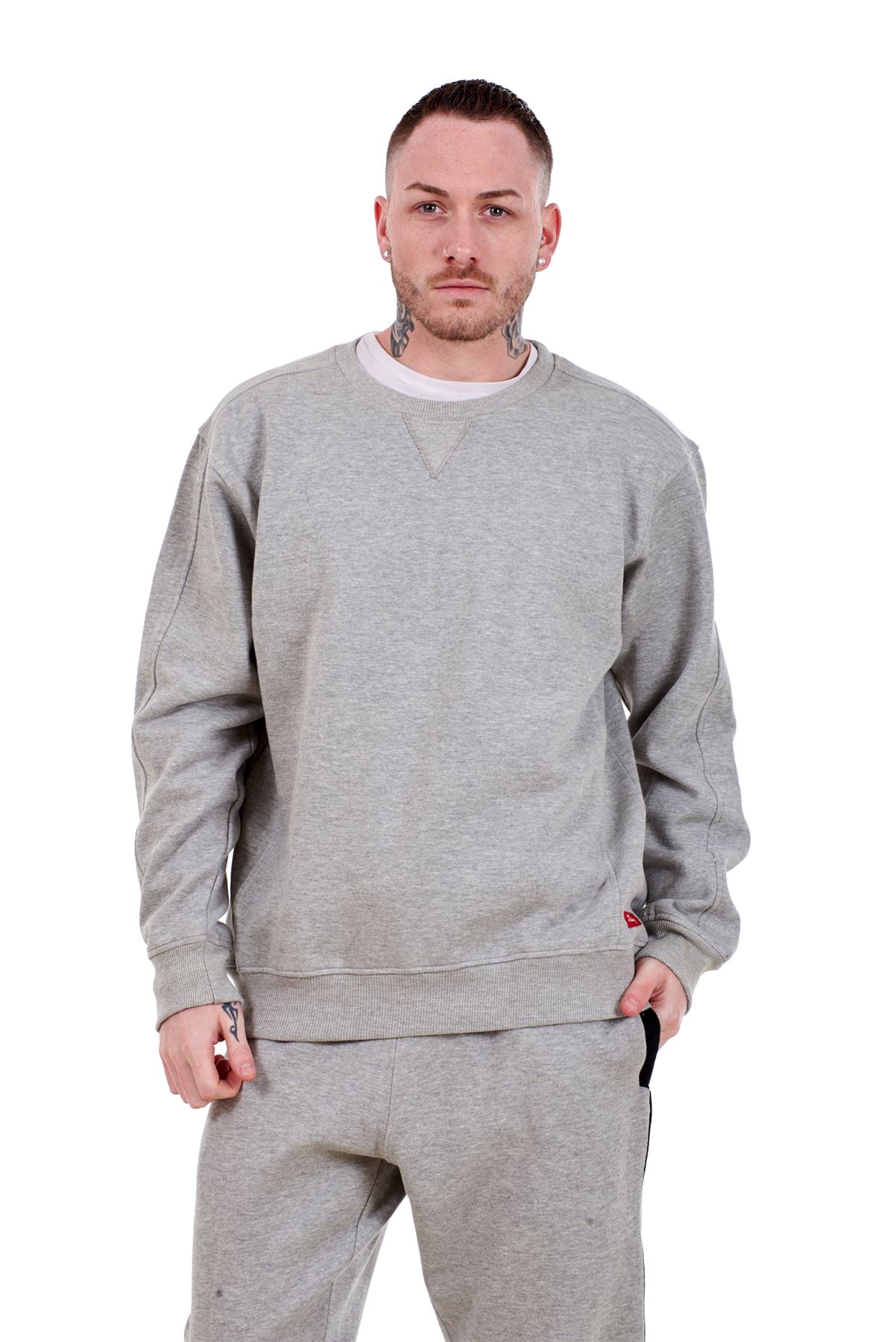 Mens Fleece Sweatshirts Branded Pullover Top Crew Neck Long Sleeve M to XXL