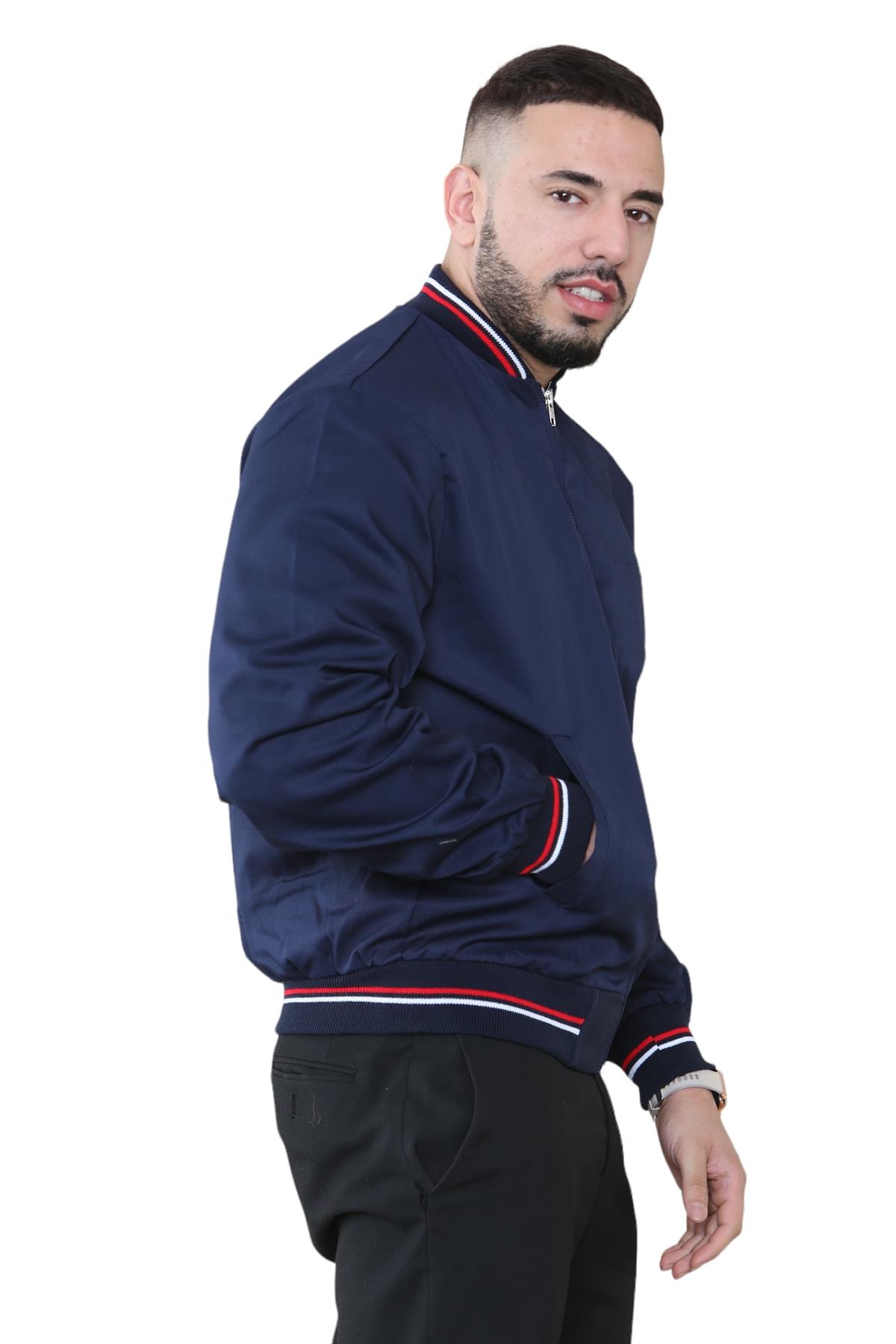 Mens Monkey Bomber Jacket Summer Classic Polycotton Long Sleeve Zipper Pockets - Picture 22 of 39