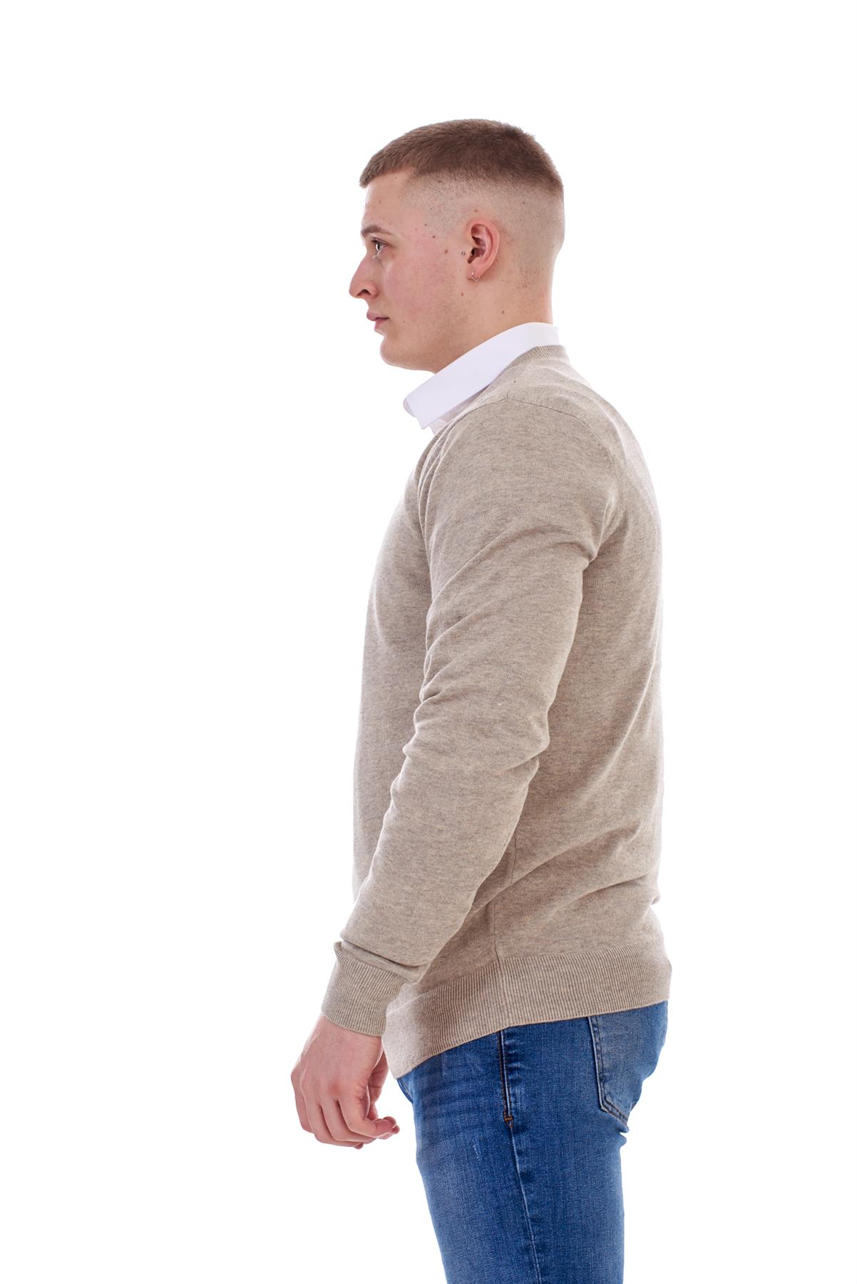Mens Plain Jumper Ex-Chain Store Crew Neck Long Sleeve Knitted Pullover Sweater - Picture 38 of 41