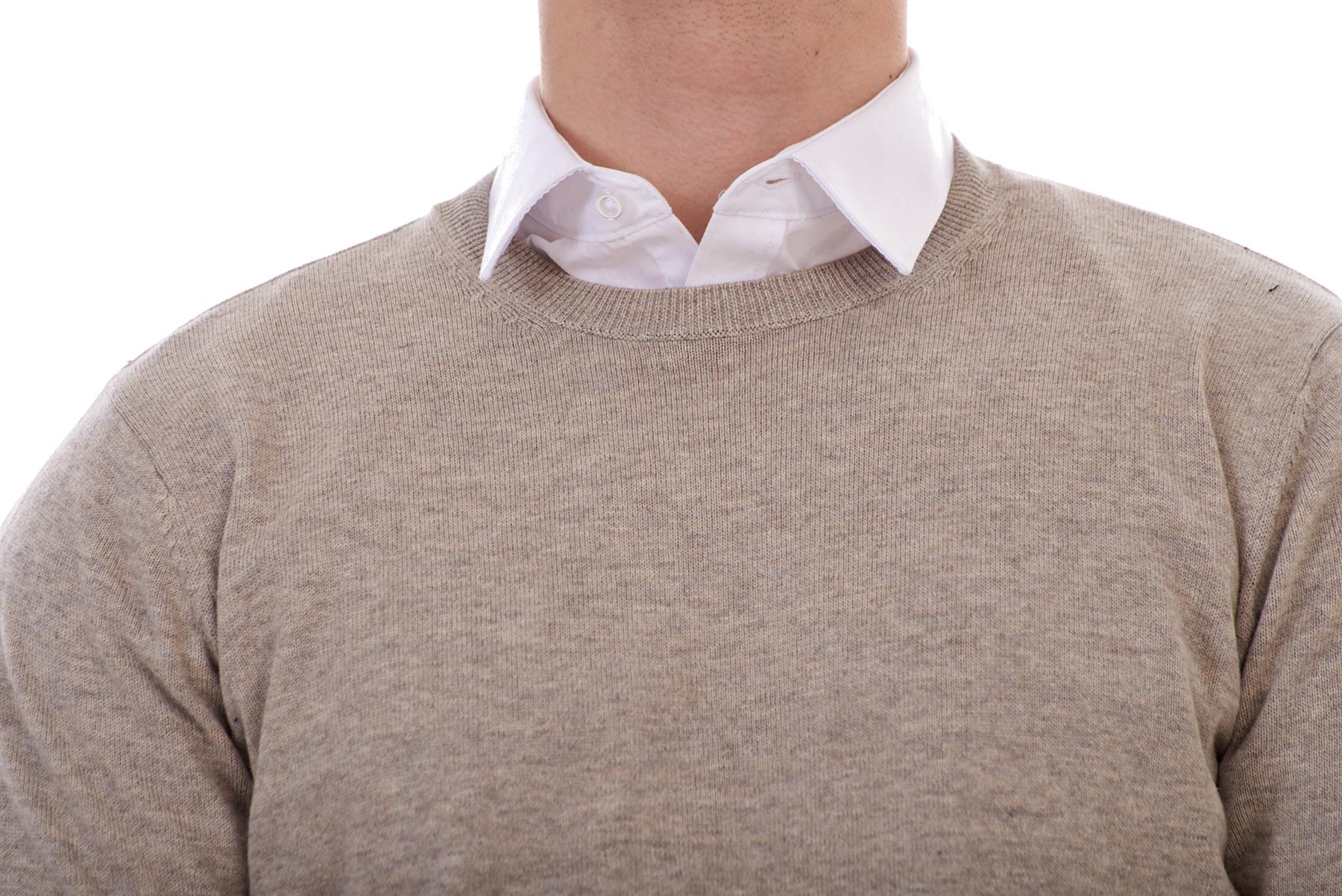 Mens Plain Jumper Ex-Chain Store Crew Neck Long Sleeve Knitted Pullover Sweater - Picture 40 of 41