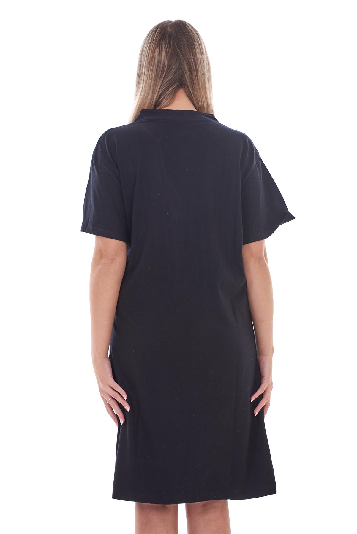 Ladies Plain Cotton Nightwear V-Neck Pleated Short Sleeve Nightie Nightshirt - Picture 9 of 33