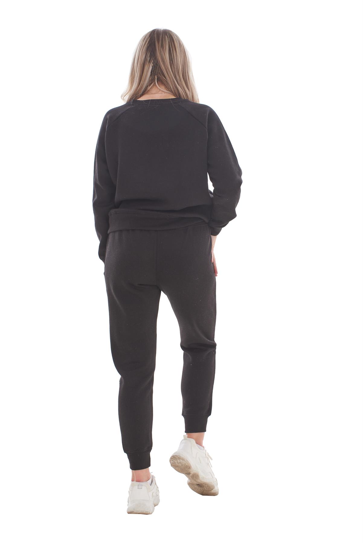 Ladies Plain Tracksuit Solid Round Neck Sweatshirts Joggers Slim Fit Activewear - Picture 6 of 29