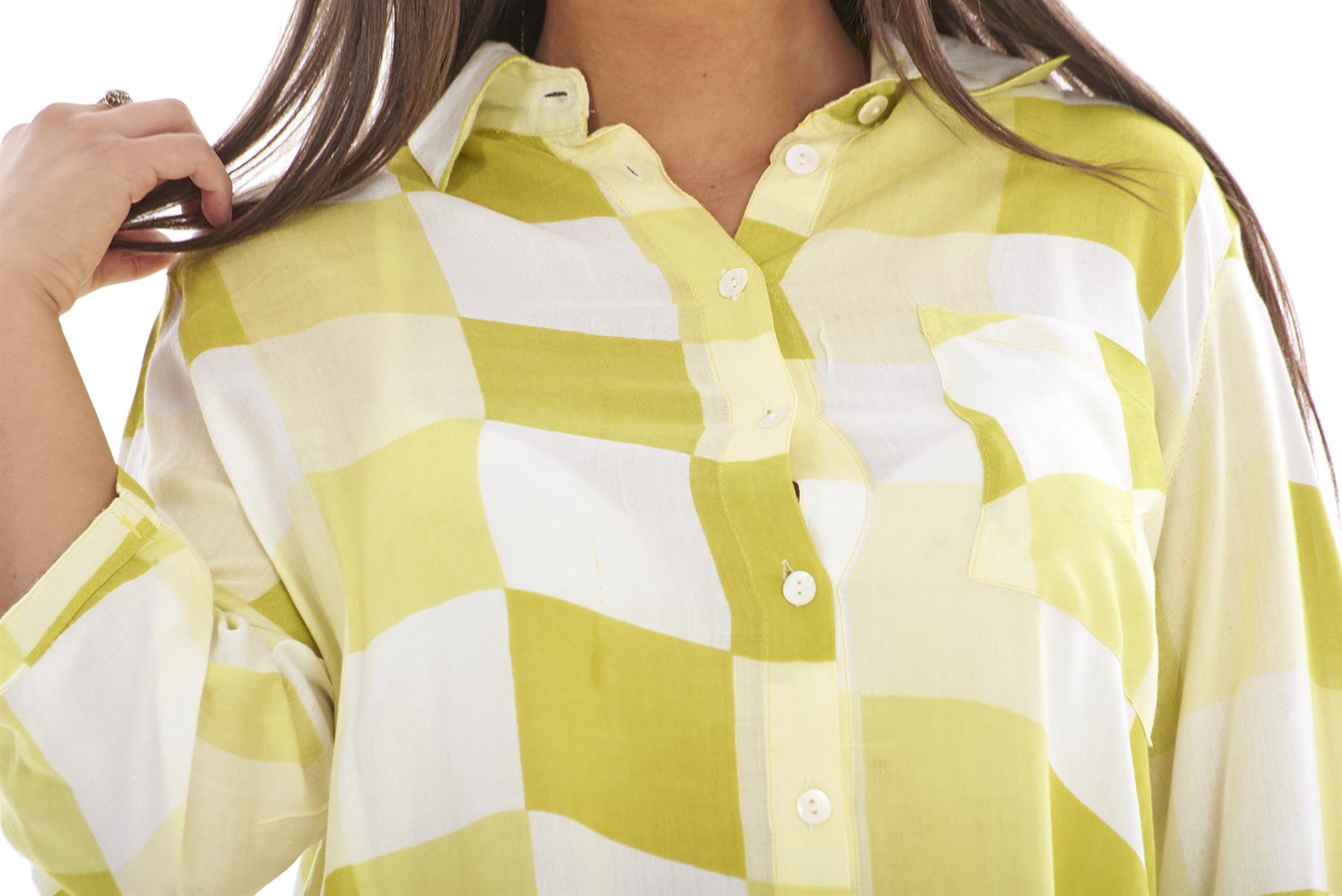 Women's Soft Cotton Check Nightshirt Long Sleeve Sleepwear Dress S to 2XL - Picture 8 of 21