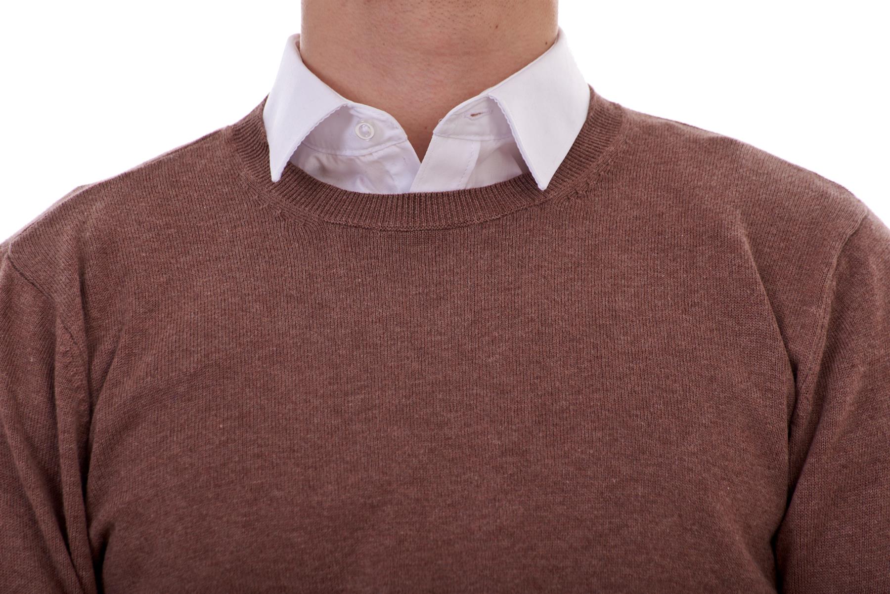 Mens Plain Jumper Ex-Chain Store Crew Neck Long Sleeve Knitted Pullover Sweater - Picture 33 of 41